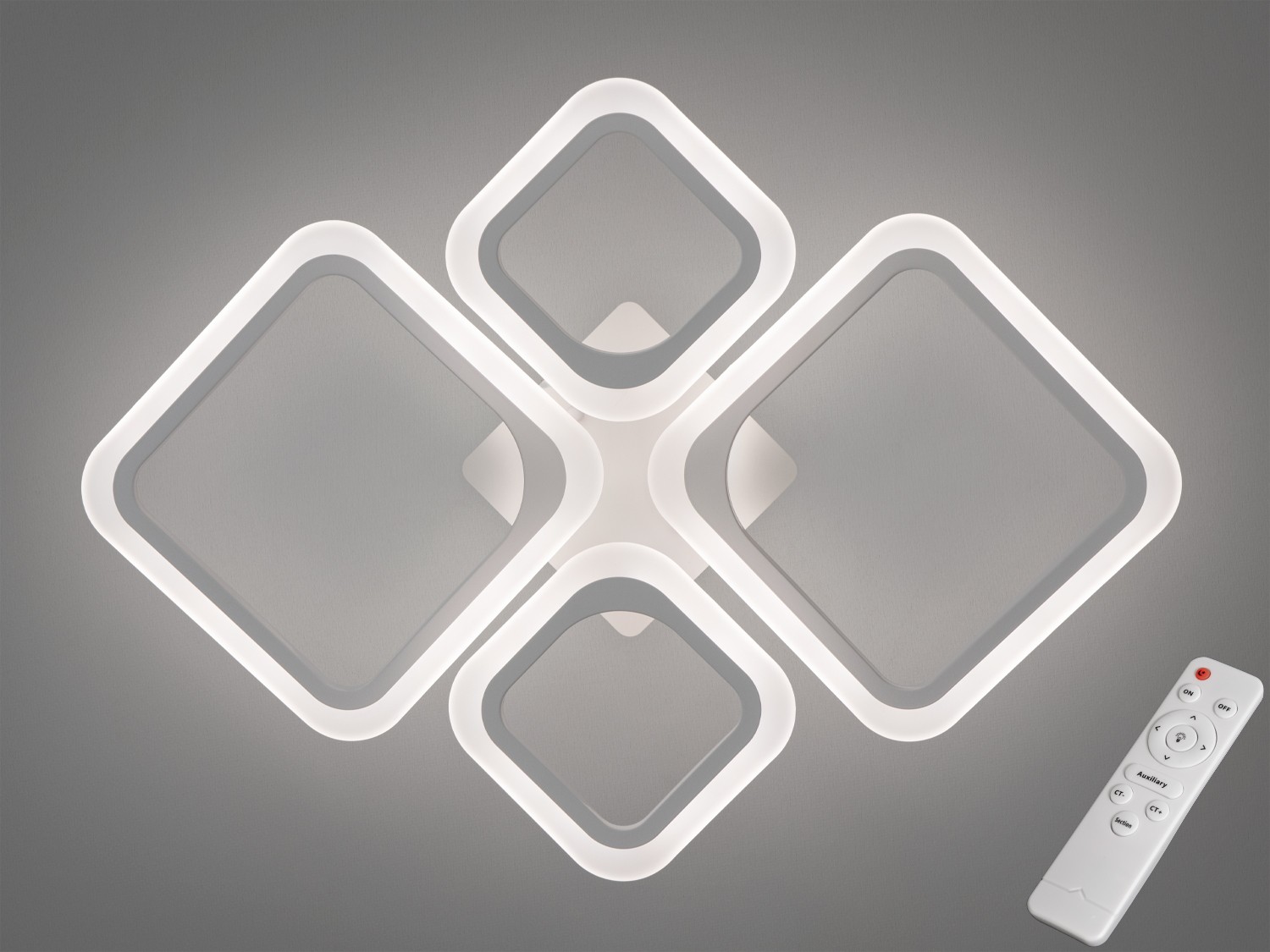 Біла LED люстра смарт світильник накладний, 52W