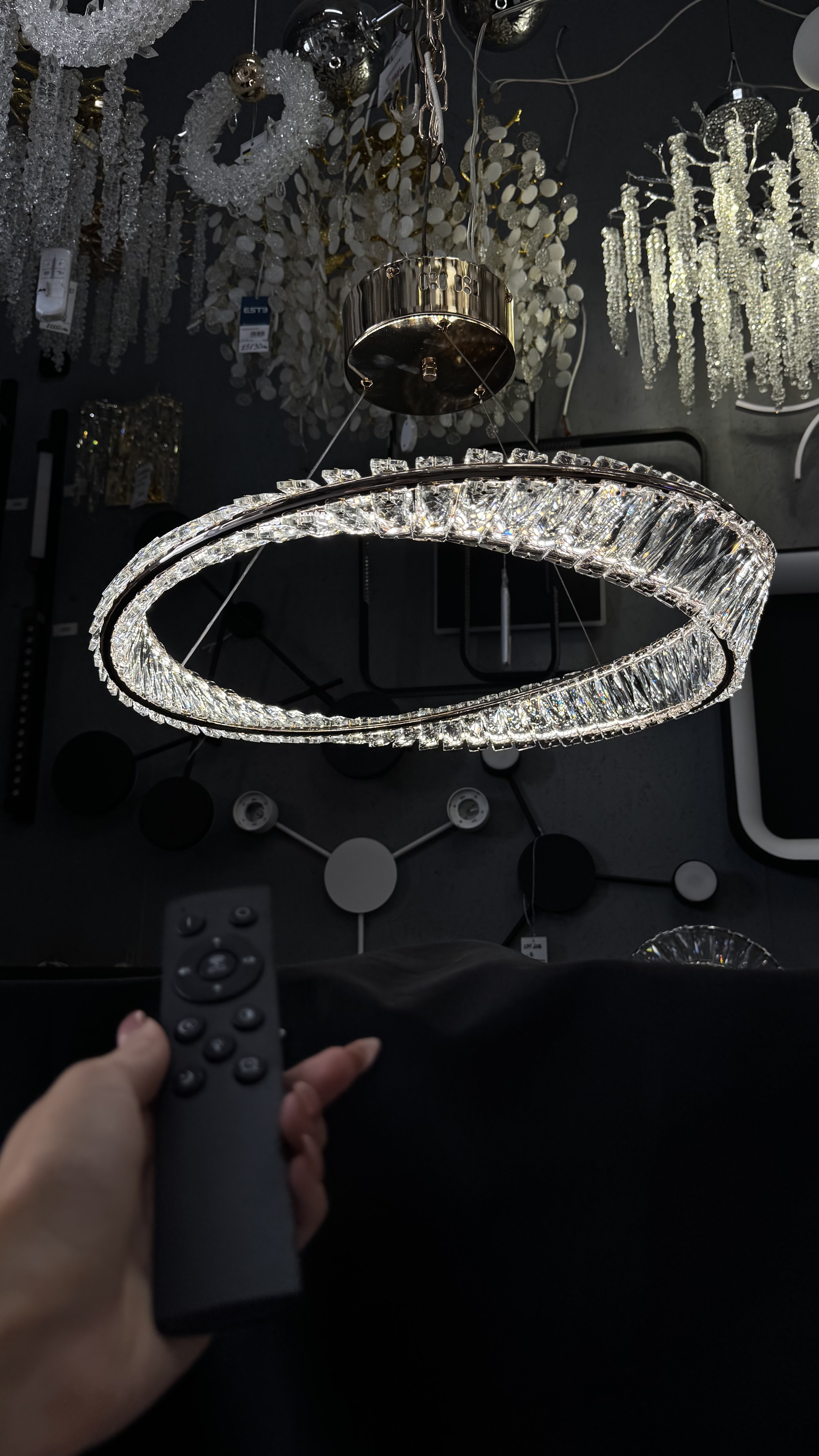 Вишукана світлодіодна кришталева люстра, 72 W золото - Зображення 9