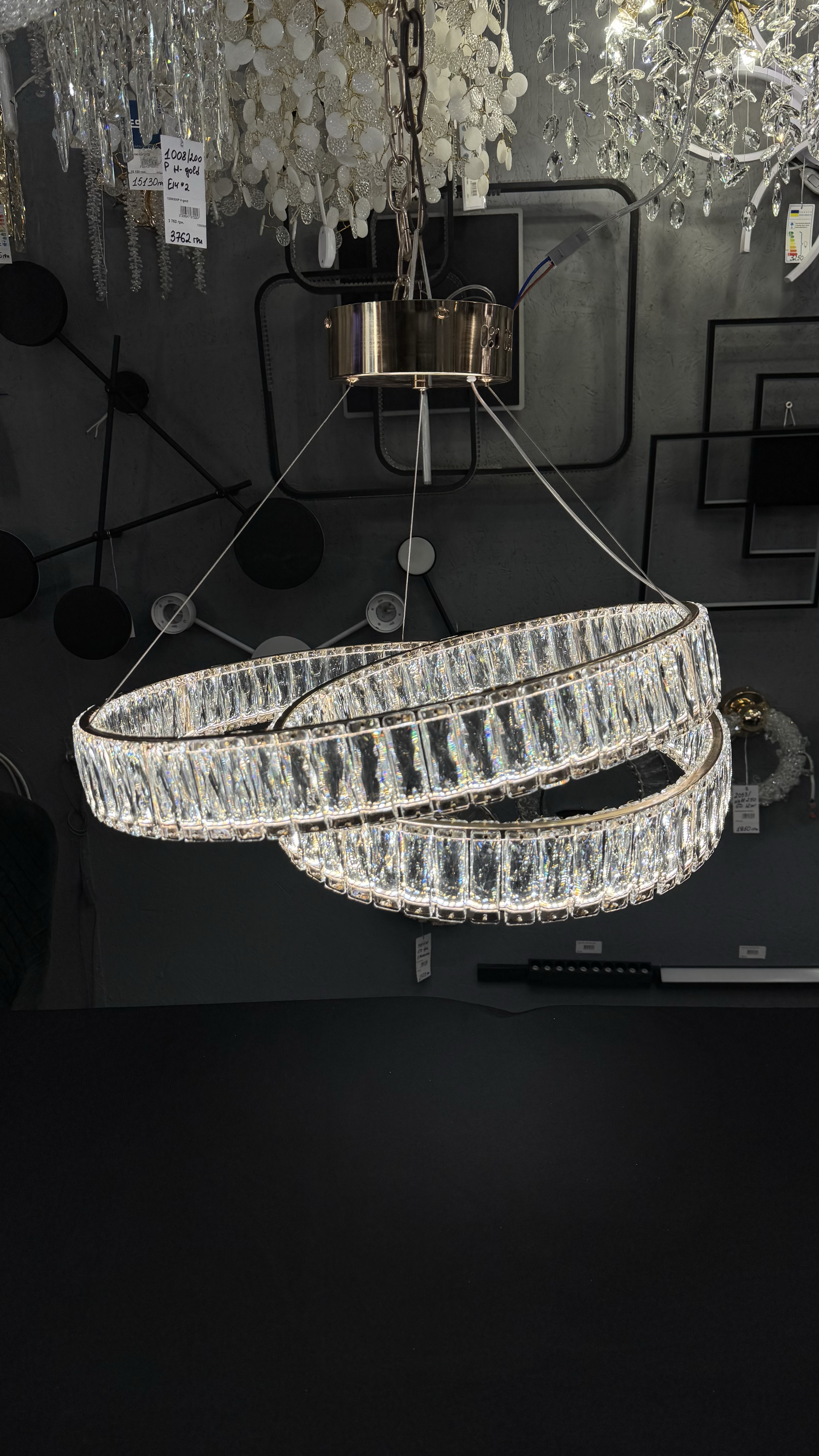 Сучасний підвісна LED-люстра з пультом, 60 см - Зображення 5