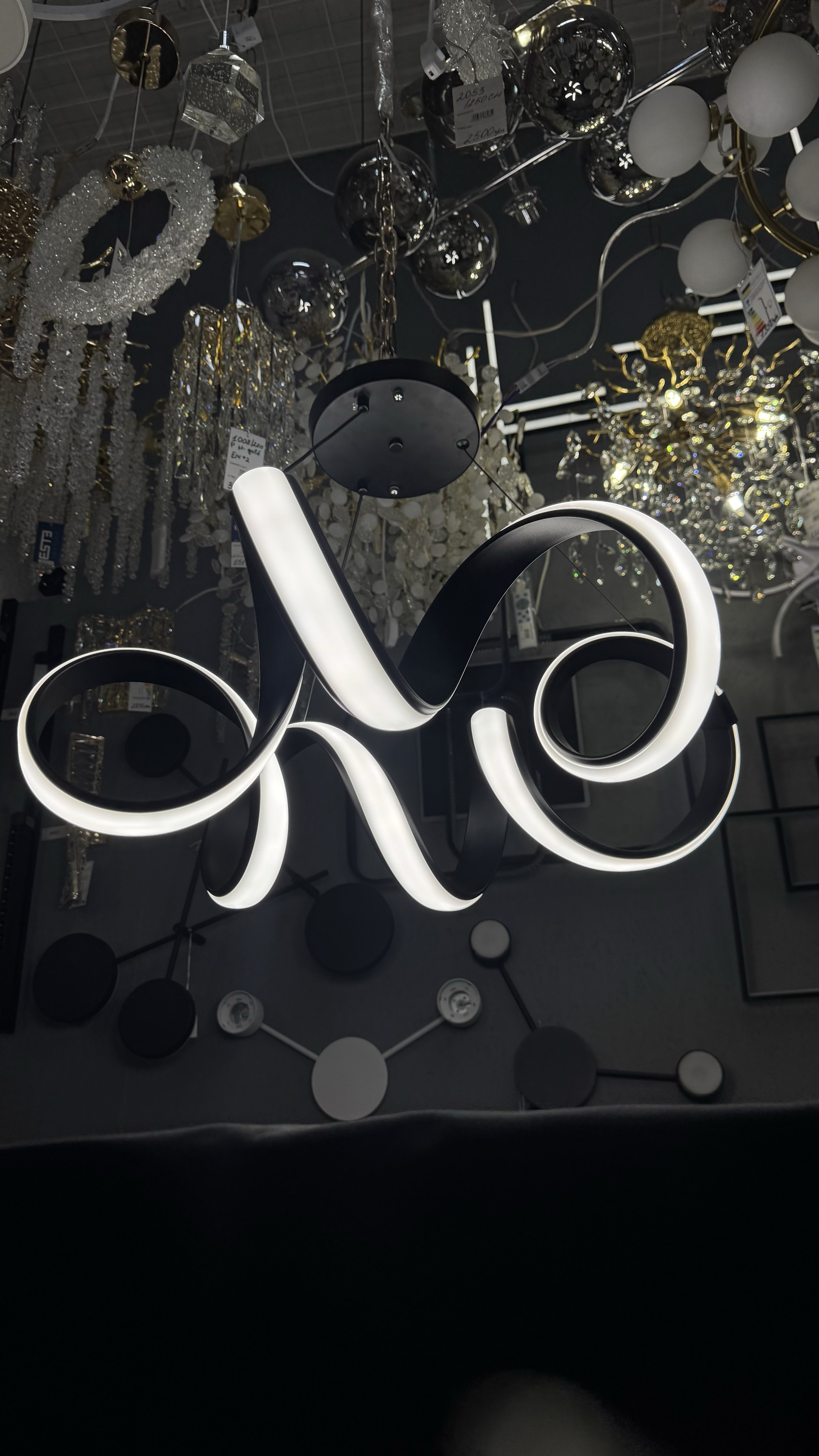 Світлодіодна підвісна люстра, чорна, 169W - Зображення 10