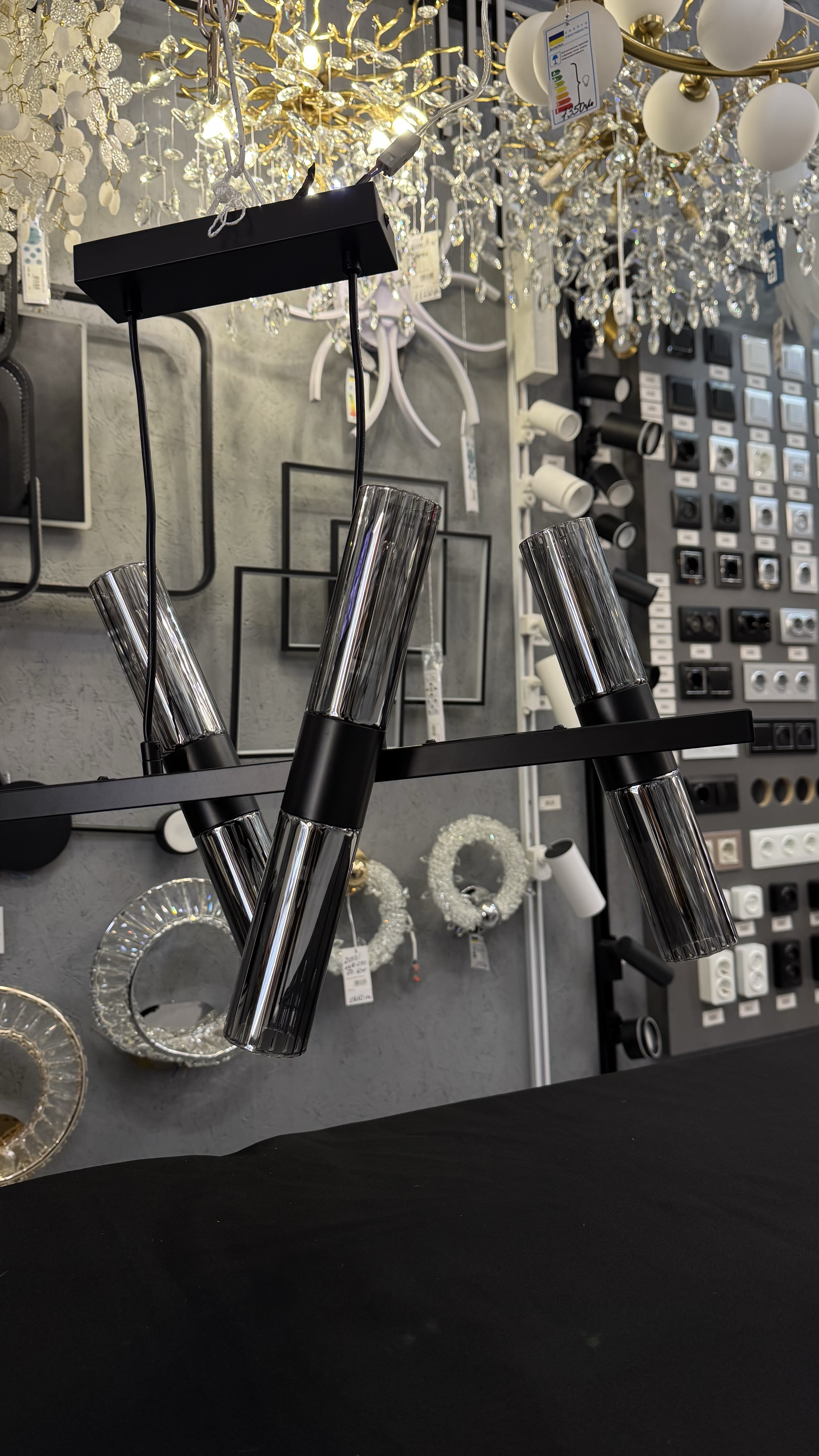 Ardero AURORA підвісна чорна люстра на 8 ламп E14 - Зображення 21