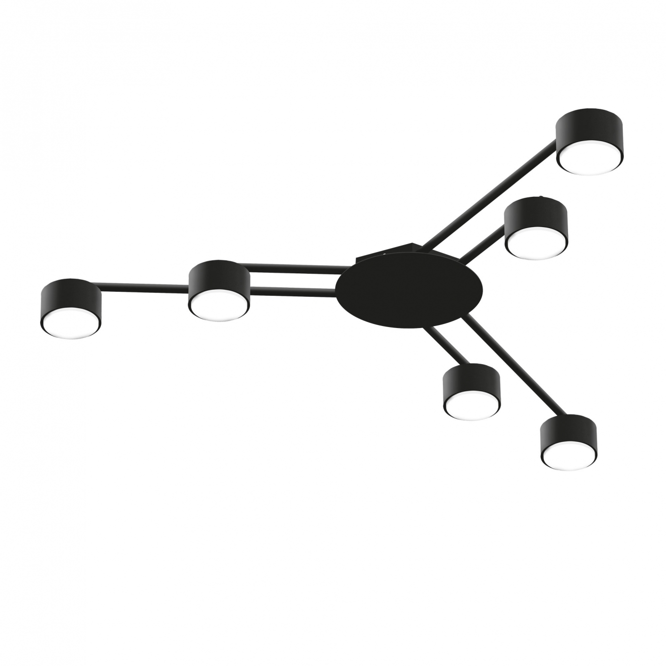 Потужний 6-ламповий світильник GX53 у чорному кольорі - Зображення 2