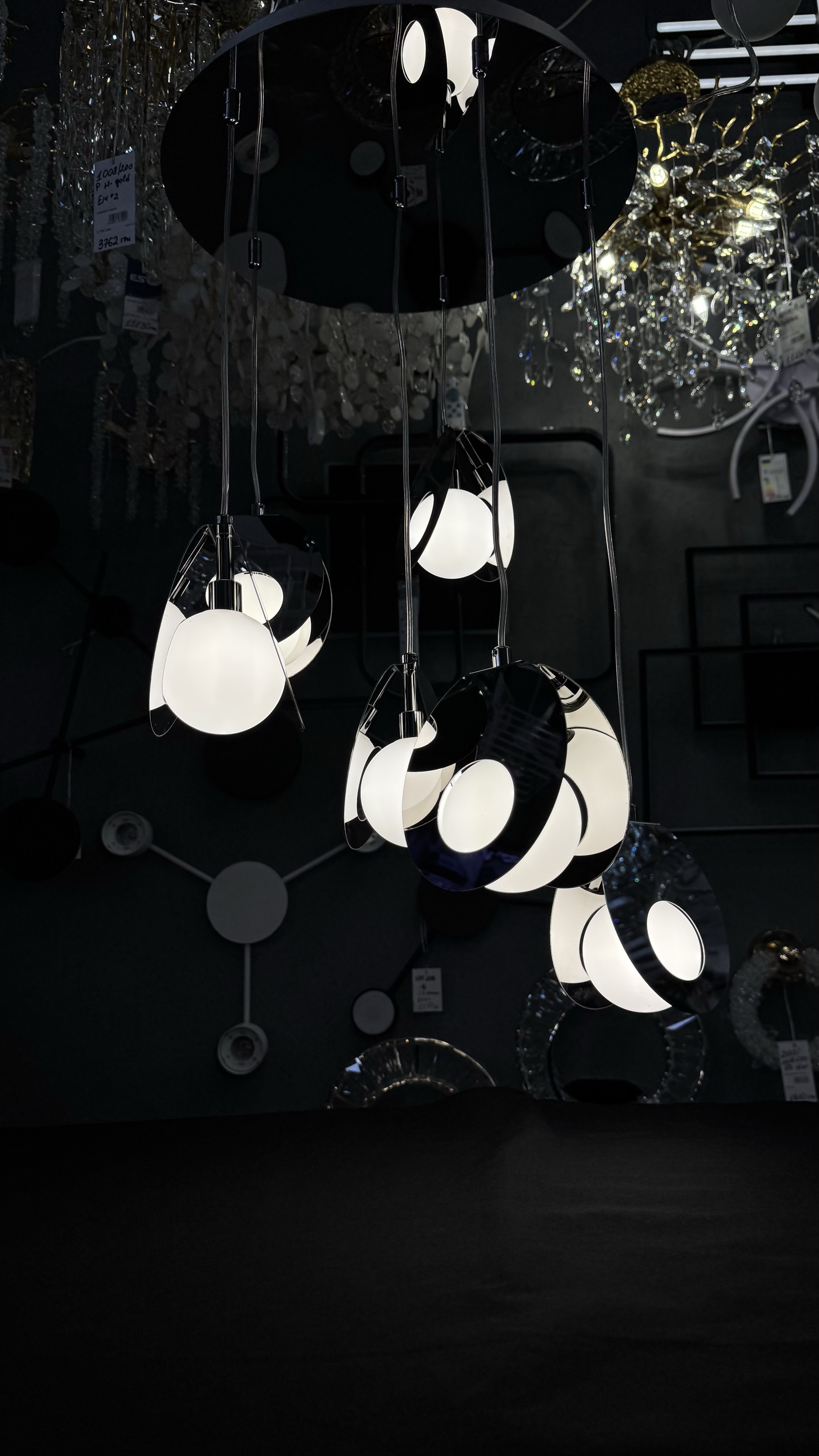 Підвісна люстра каскадна 6 ламп  хром, метал/скло ESTE - Зображення 7