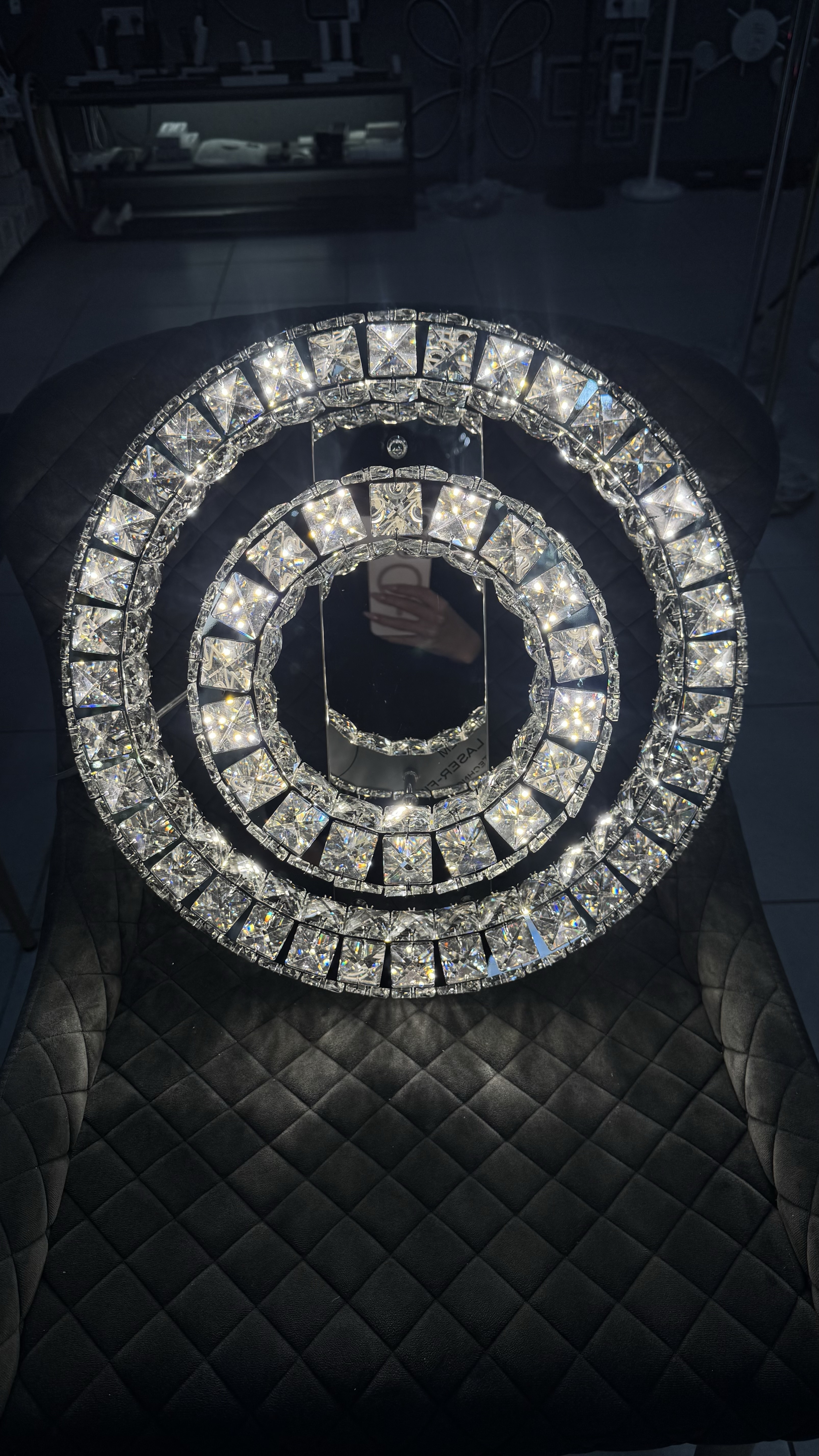 Стельова кришталева люстра з пультом, хром, 60W - Зображення 10