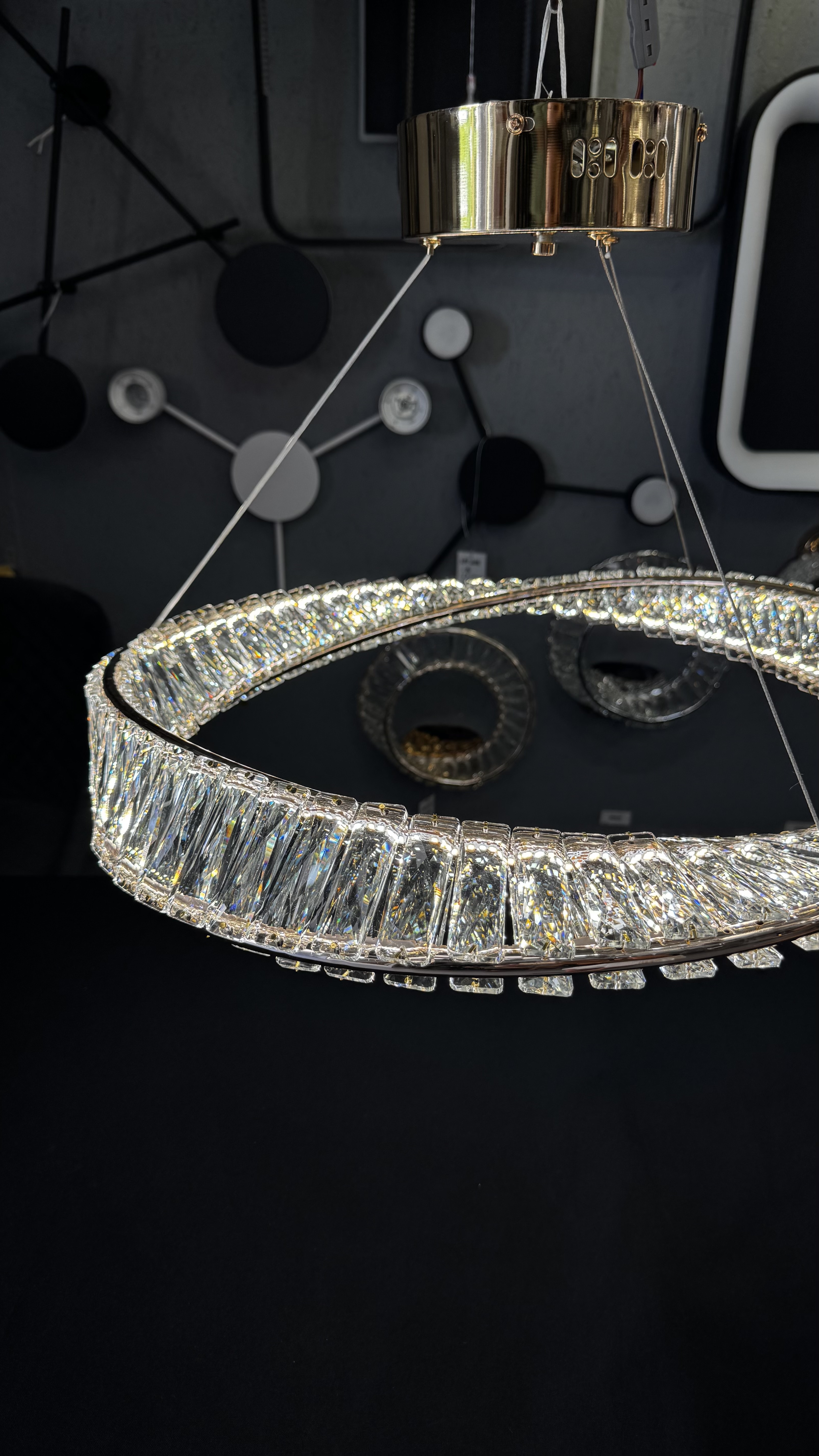 Вишукана світлодіодна кришталева люстра, 72 W золото - Зображення 11