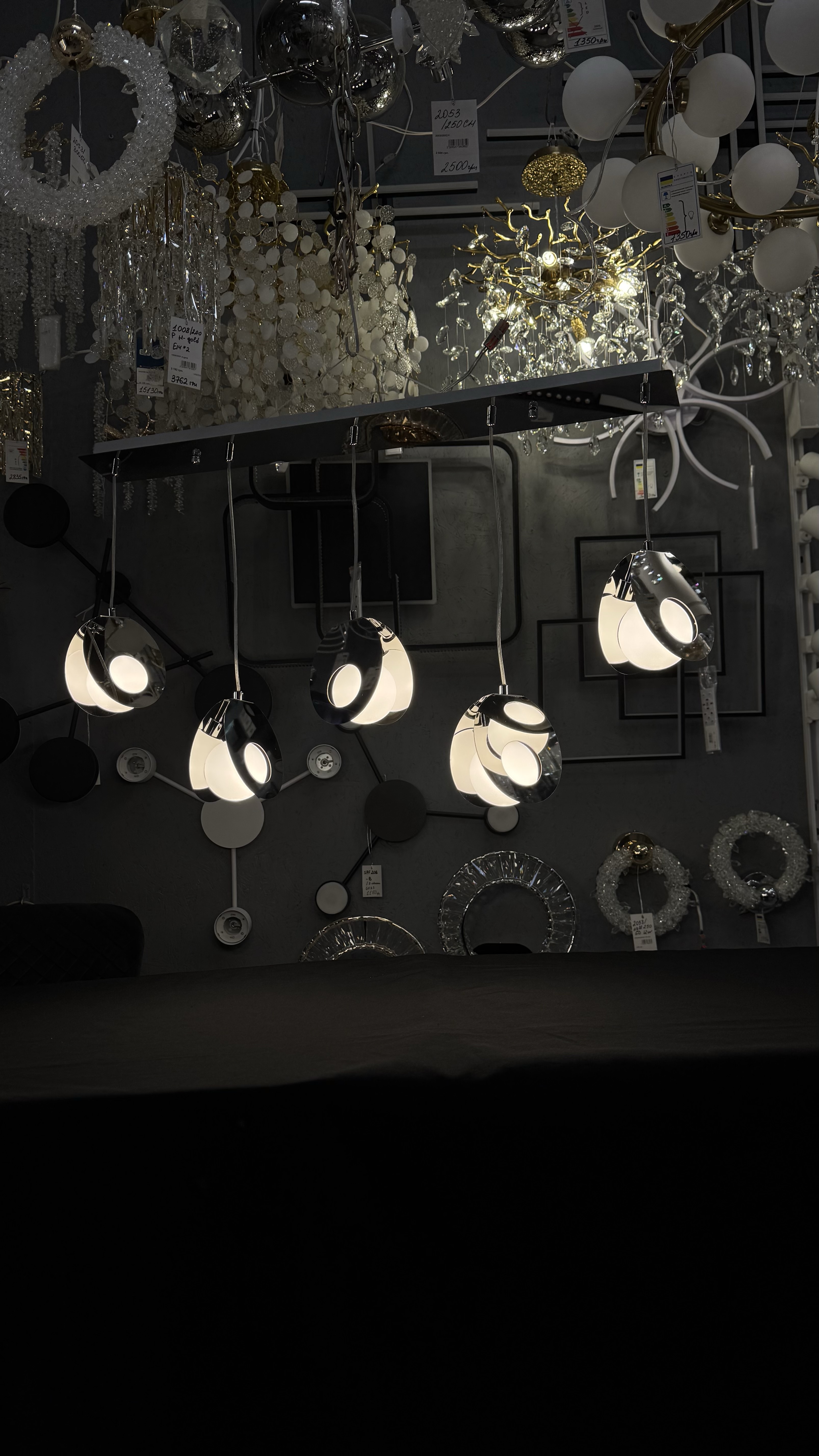 Підвісна видовжений світильник 5 ламп G9, хром, метал/скло ESTE - Зображення 5