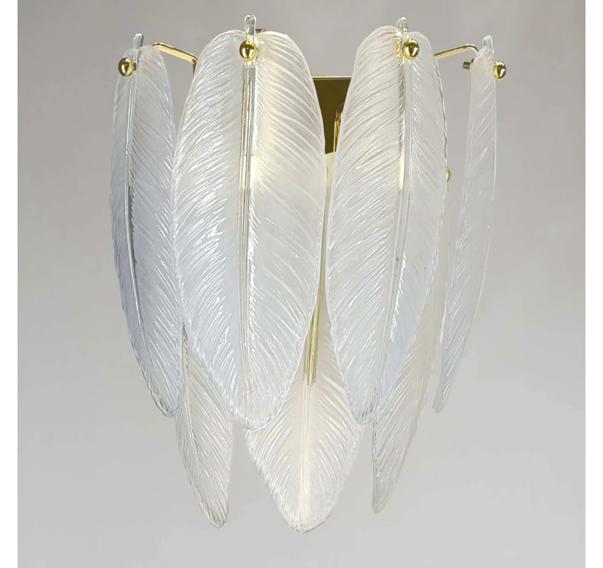 Настінне бра під лампочку E14, Золото з прозорим склом