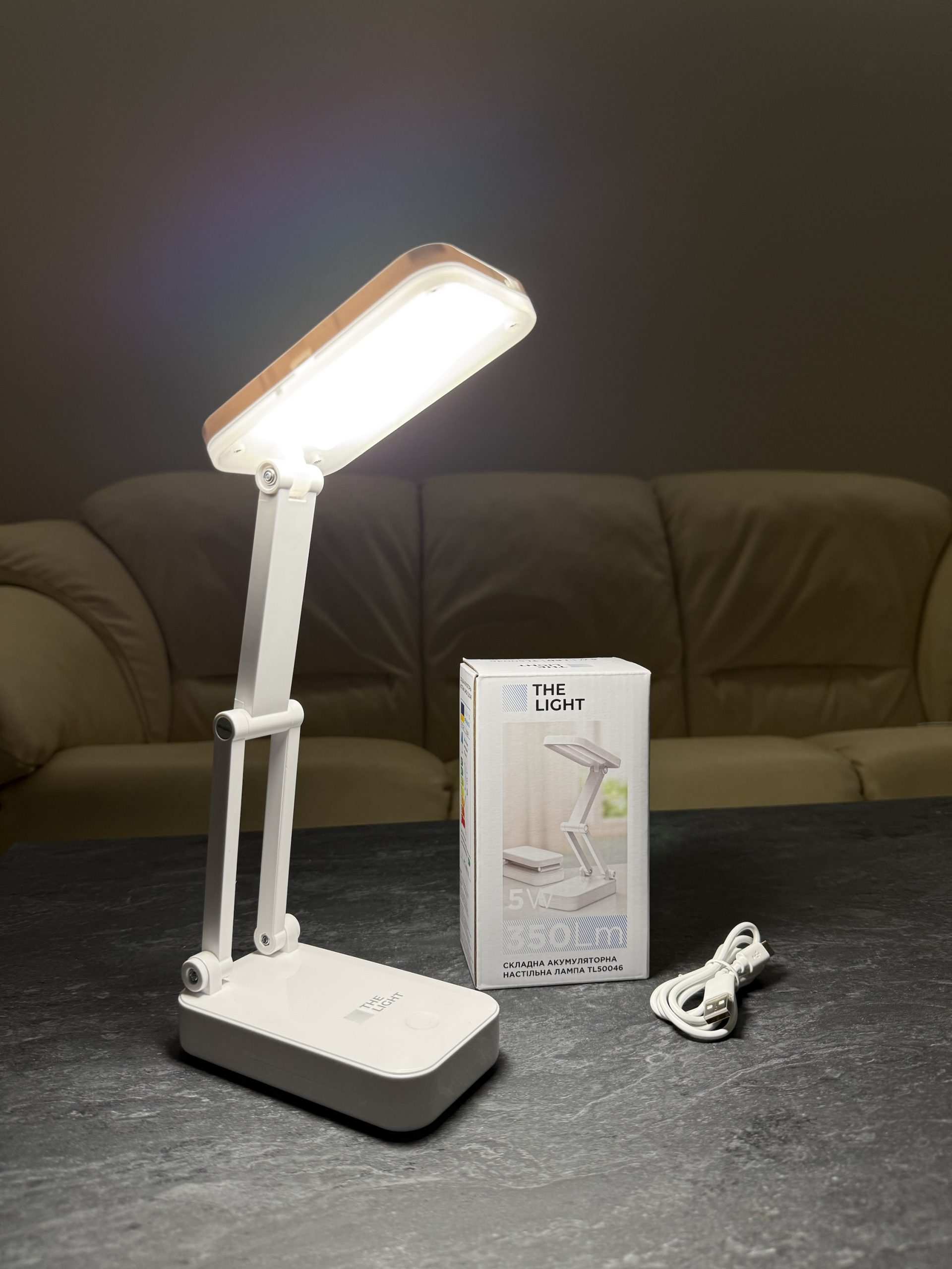 Портативна акумуляторна лампа світильник 5wat LED трансформер 1200mAh змінний акумулятор - Зображення 10