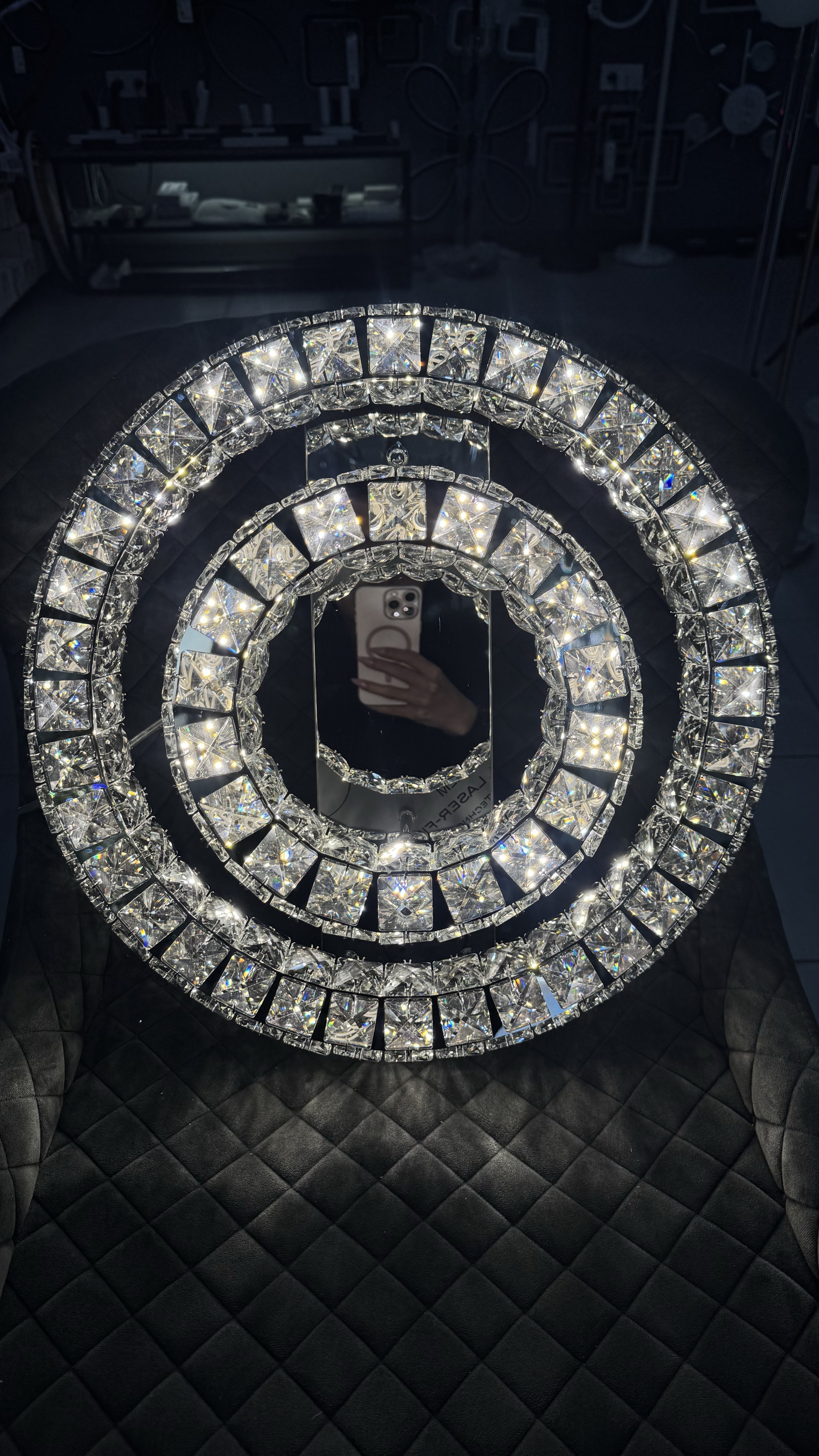 Стельова кришталева люстра з пультом, хром, 60W - Зображення 9