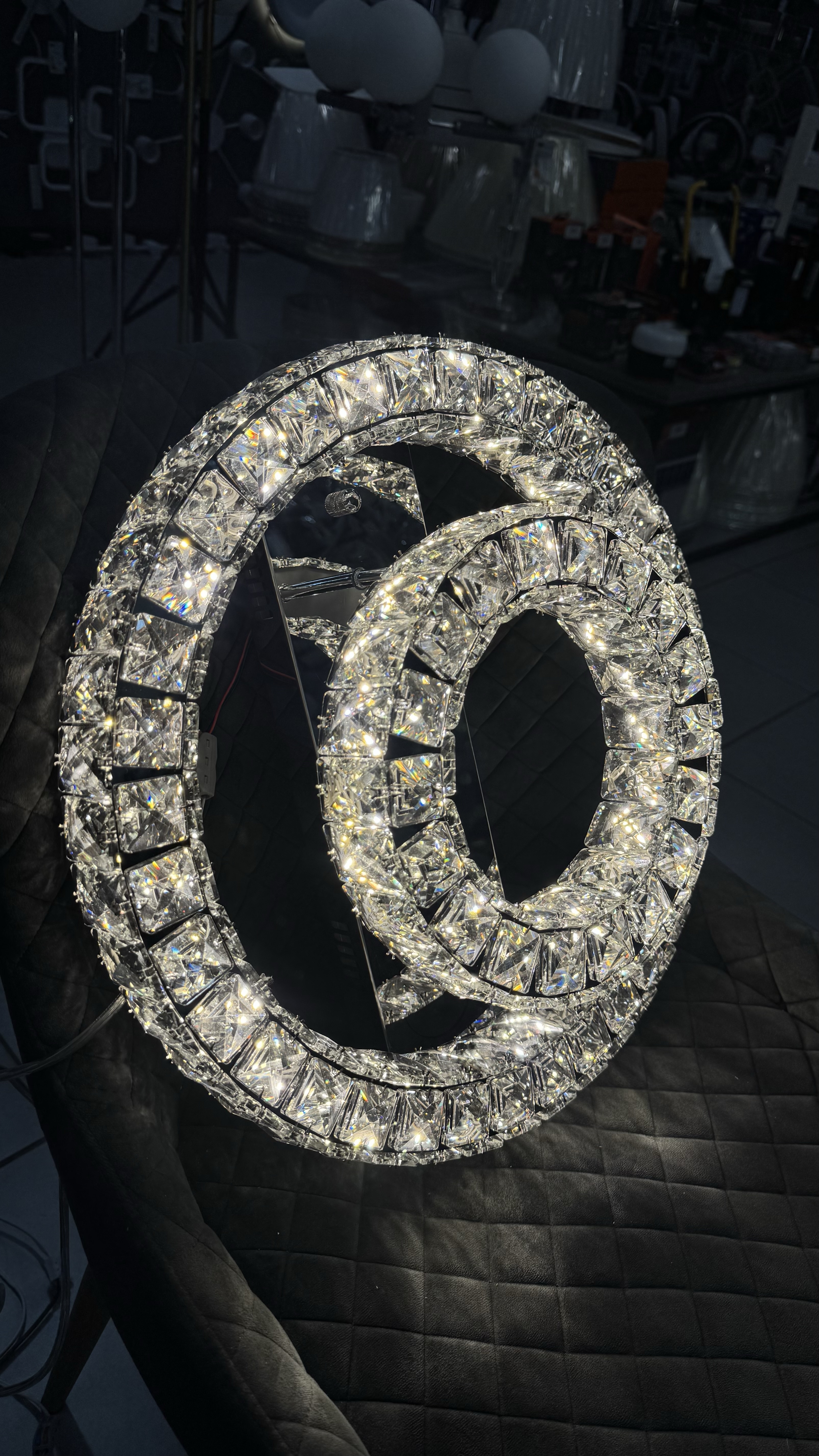 Стельова кришталева люстра з пультом, хром, 60W - Зображення 17