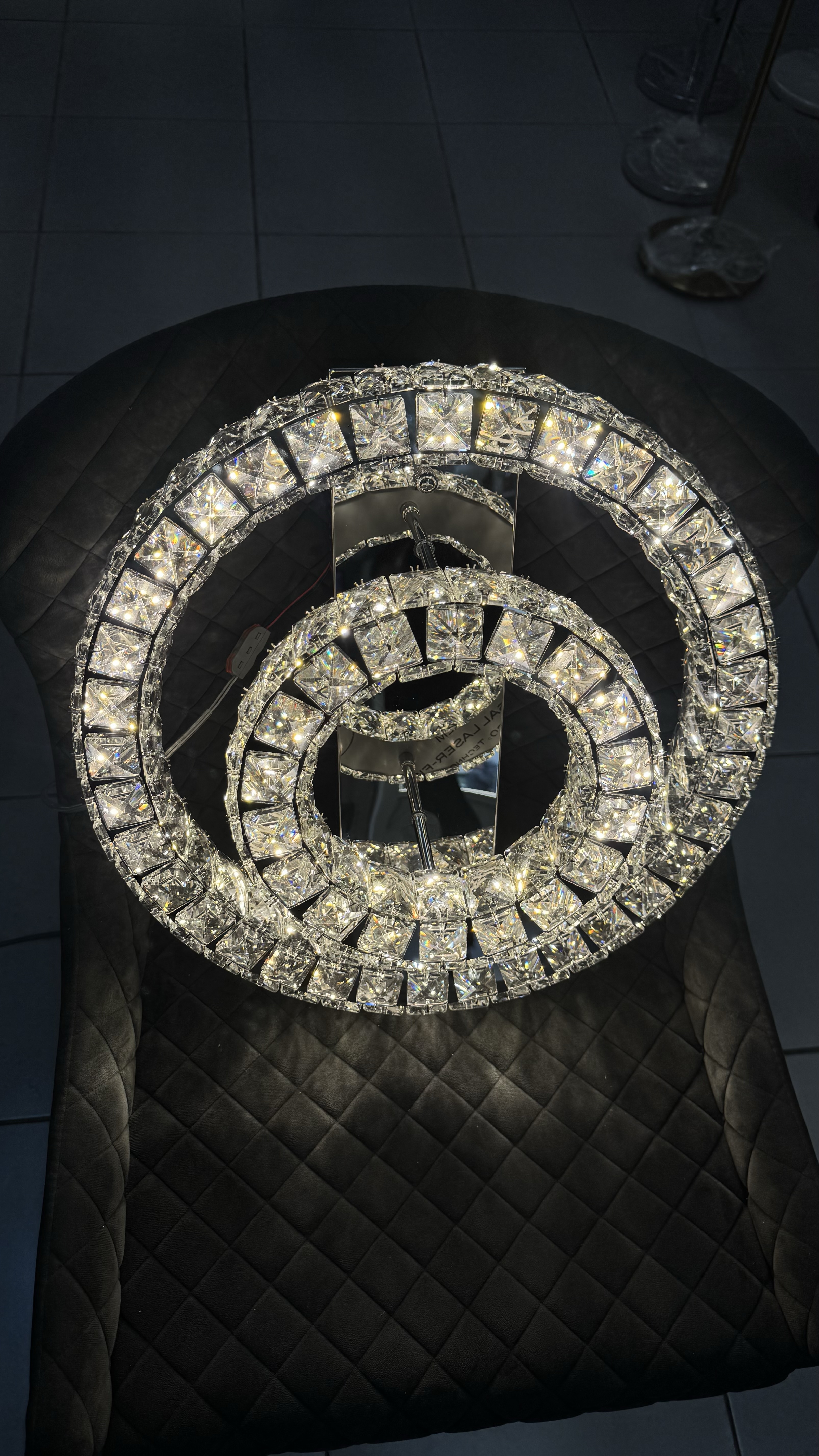 Стельова кришталева люстра з пультом, хром, 60W - Зображення 16