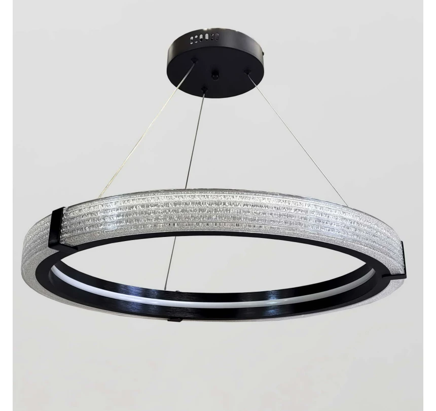Підвісна світлодіодна люстра, чорна, 66W