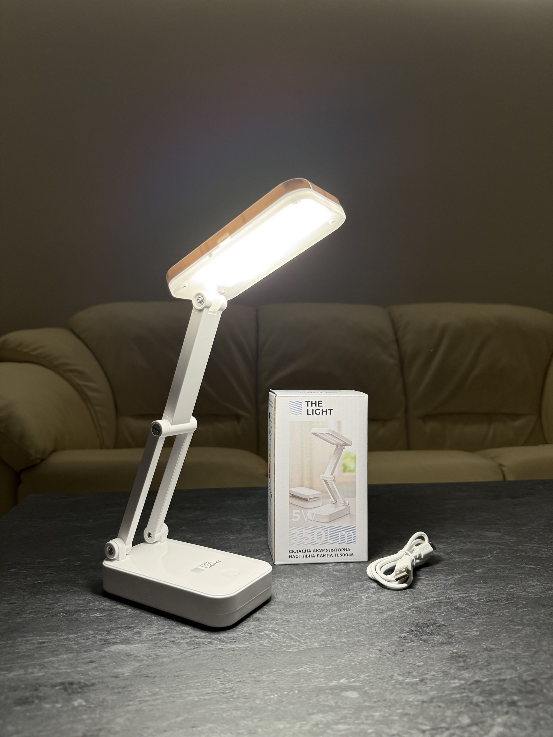 Портативна акумуляторна лампа світильник 5wat LED трансформер 1200mAh змінний акумулятор - Зображення 11