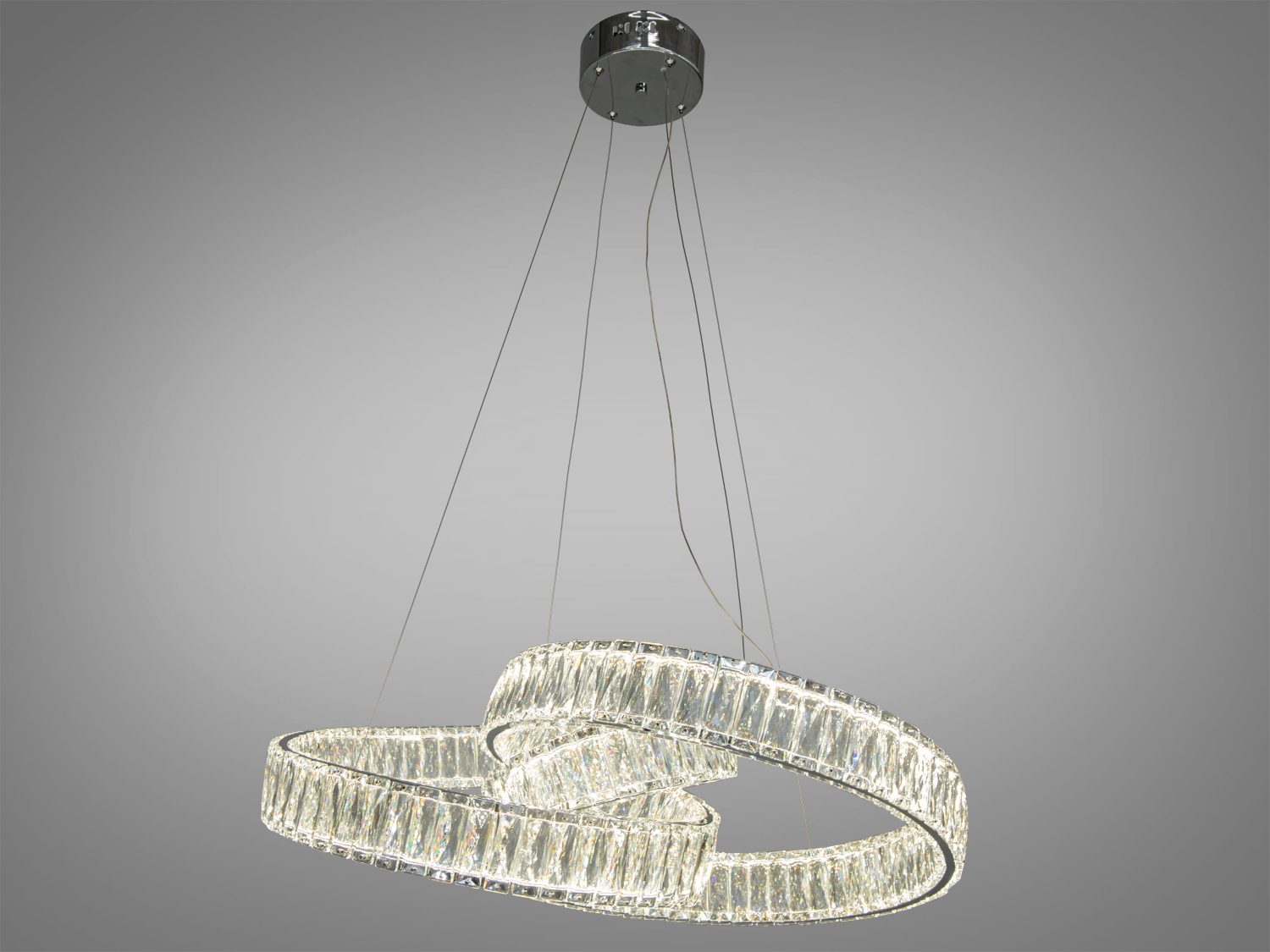 хром підвісна кришталева LED-люстра з пультом, 80W - Зображення 3