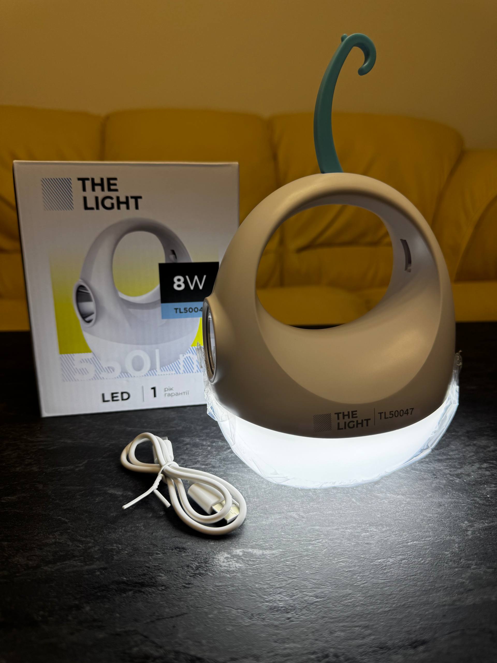 Лампа-світильник акумуляторний кемпінг підвісний з режимами потужності та USB-зарядкою - Зображення 12