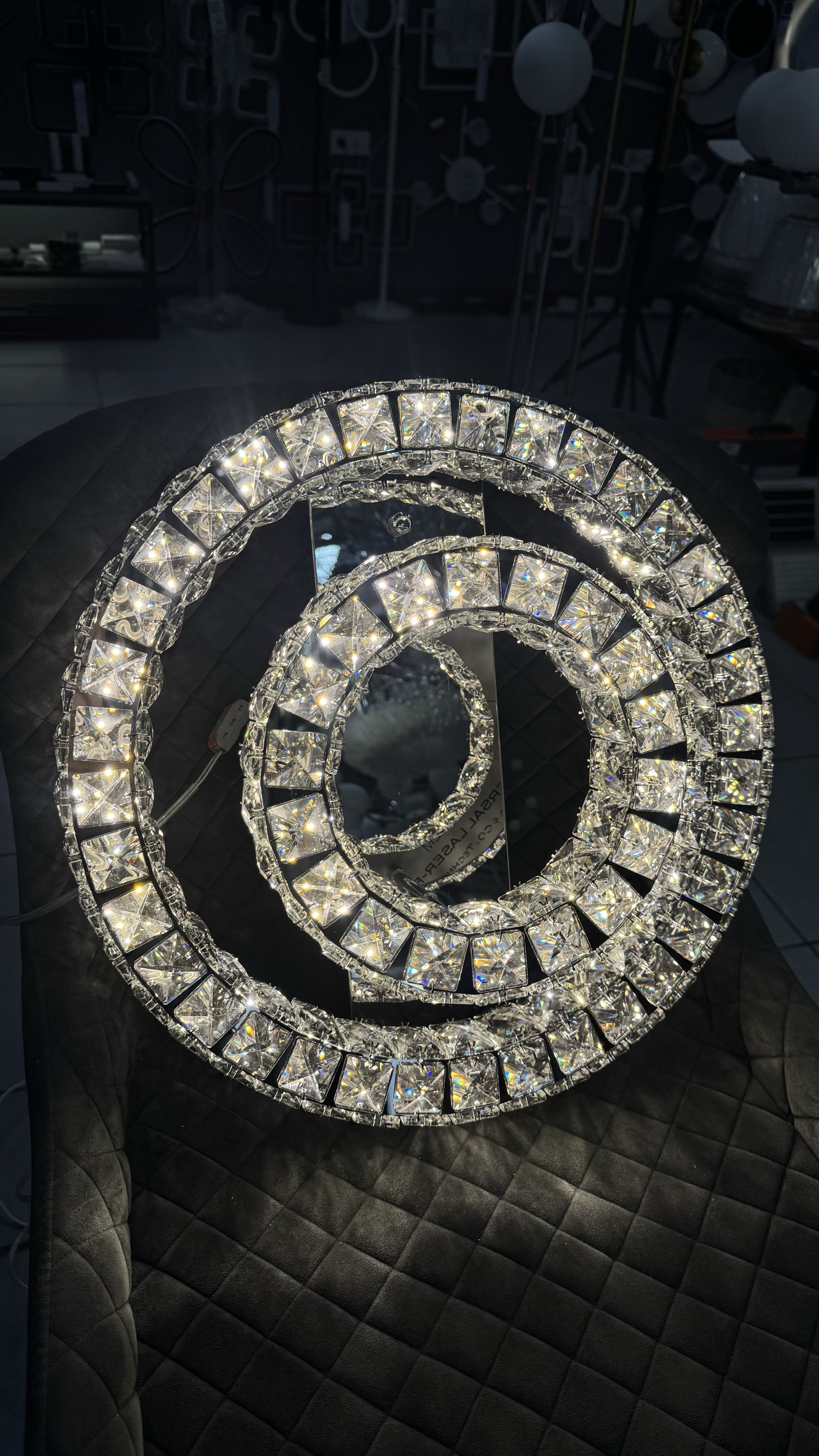 Стельова кришталева люстра з пультом, хром, 60W - Зображення 19