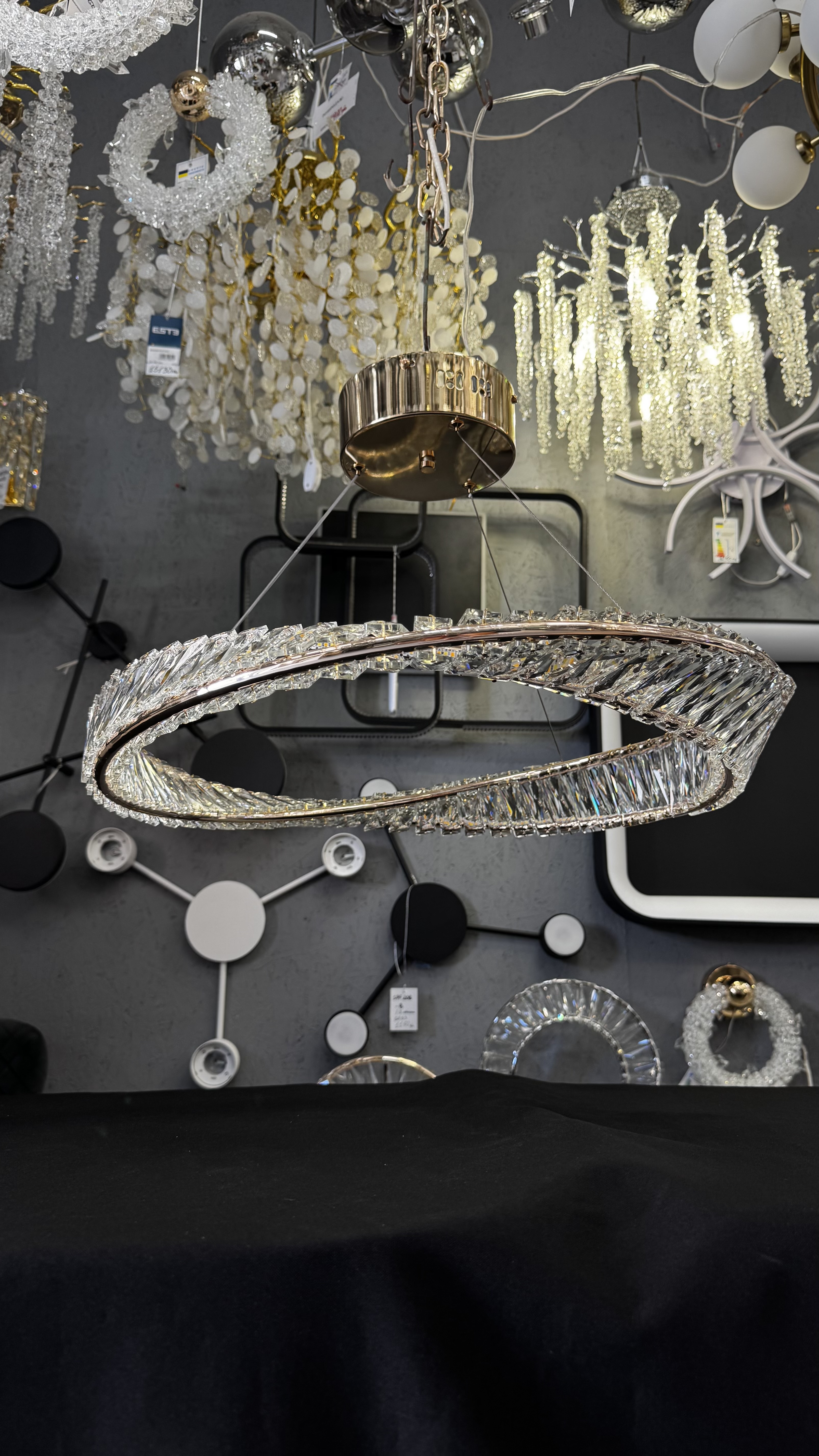 Вишукана світлодіодна кришталева люстра, 72 W золото - Зображення 12