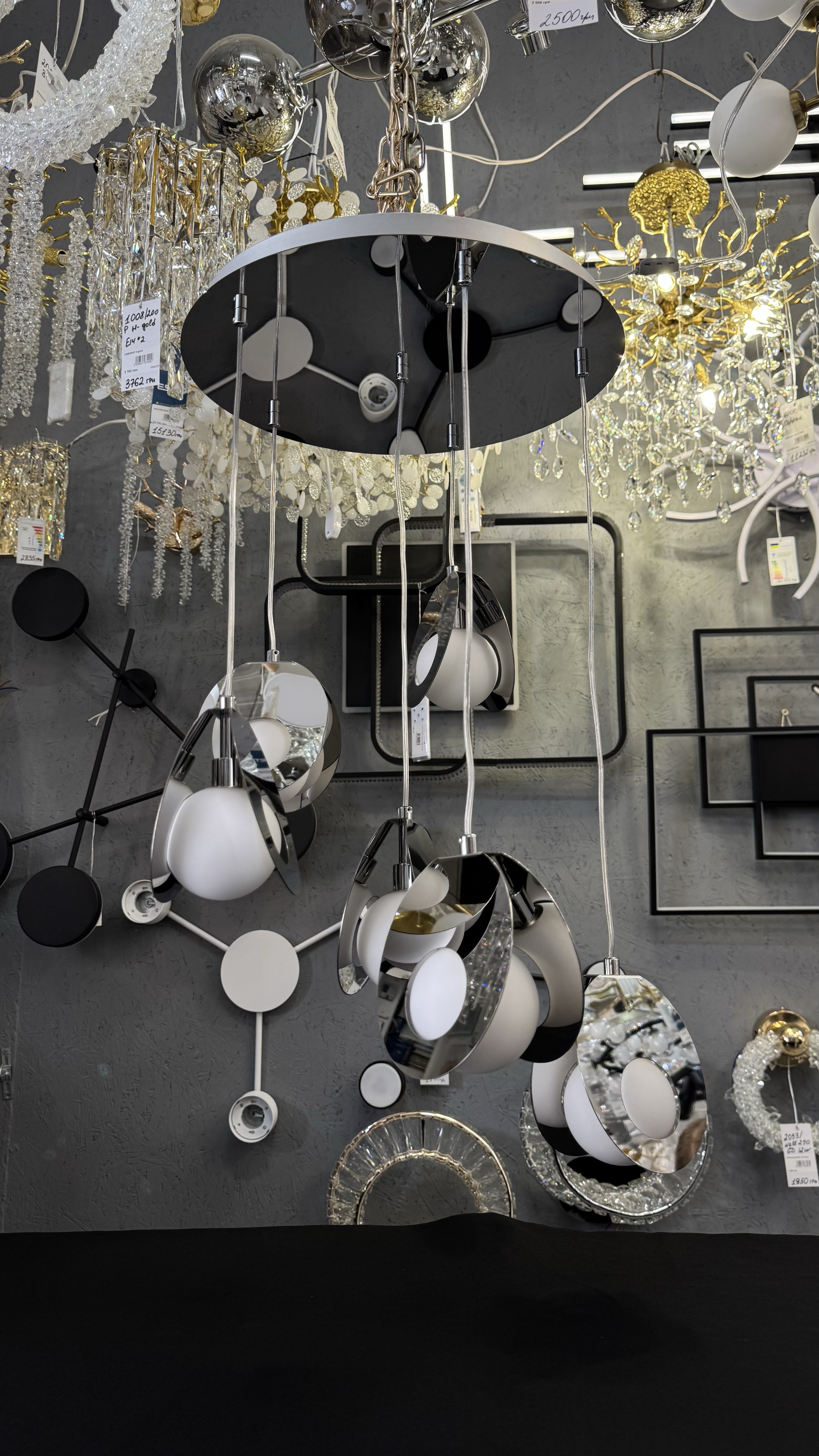 Підвісна люстра каскадна 6 ламп  хром, метал/скло ESTE - Зображення 5