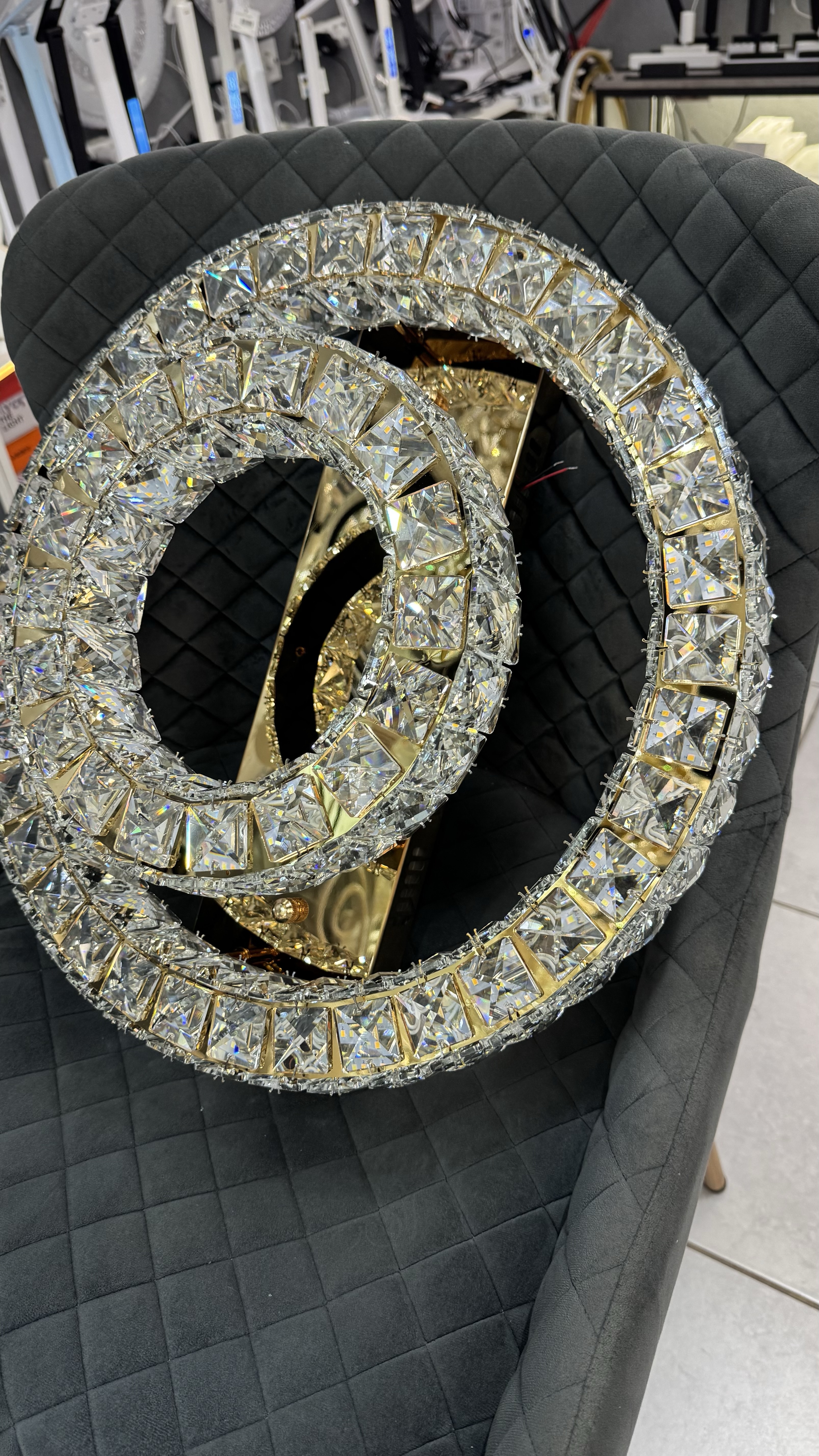 Стельова криштатева люстра в золоті 60W - Зображення 11