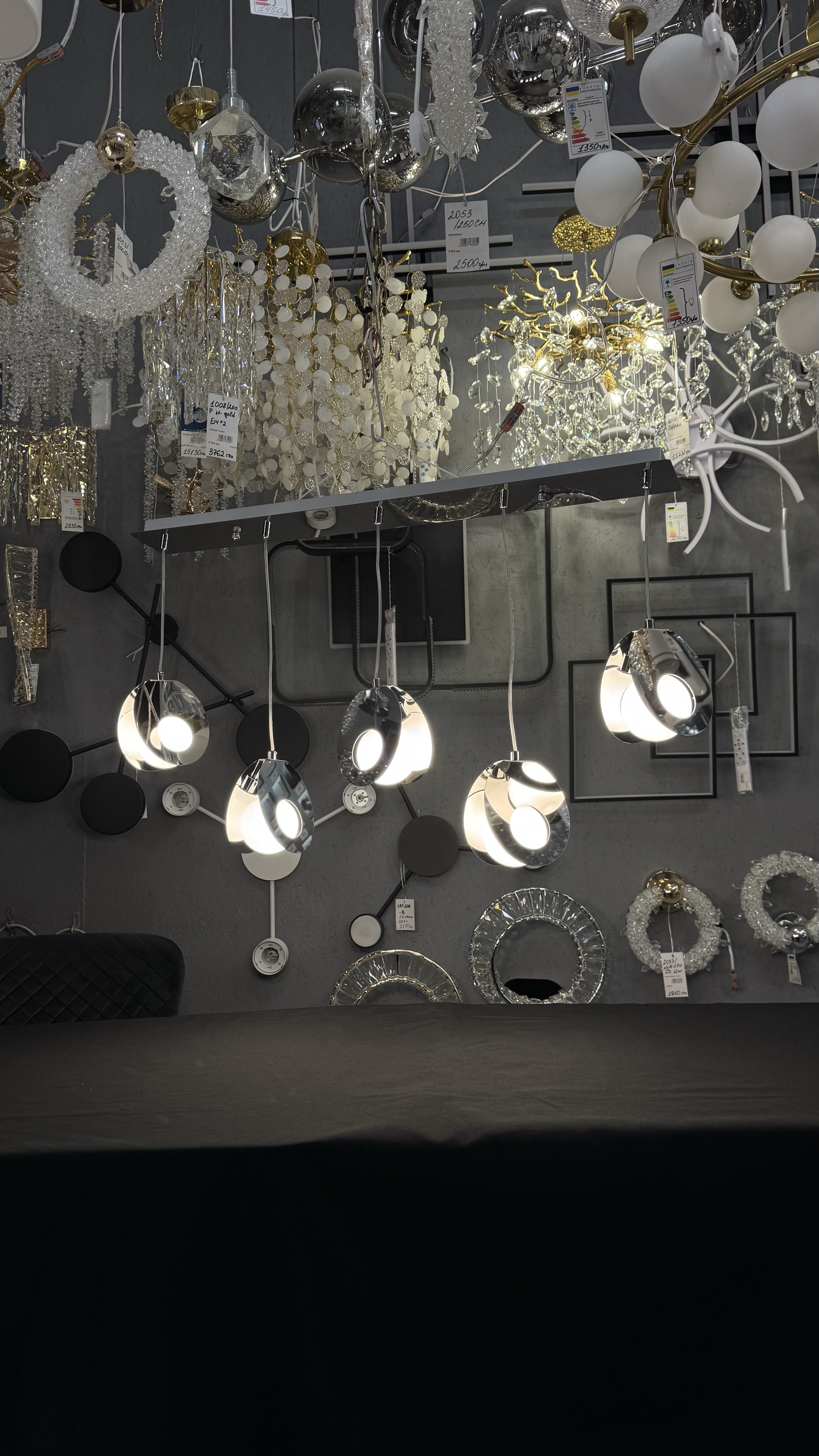 Підвісна видовжений світильник 5 ламп G9, хром, метал/скло ESTE - Зображення 3