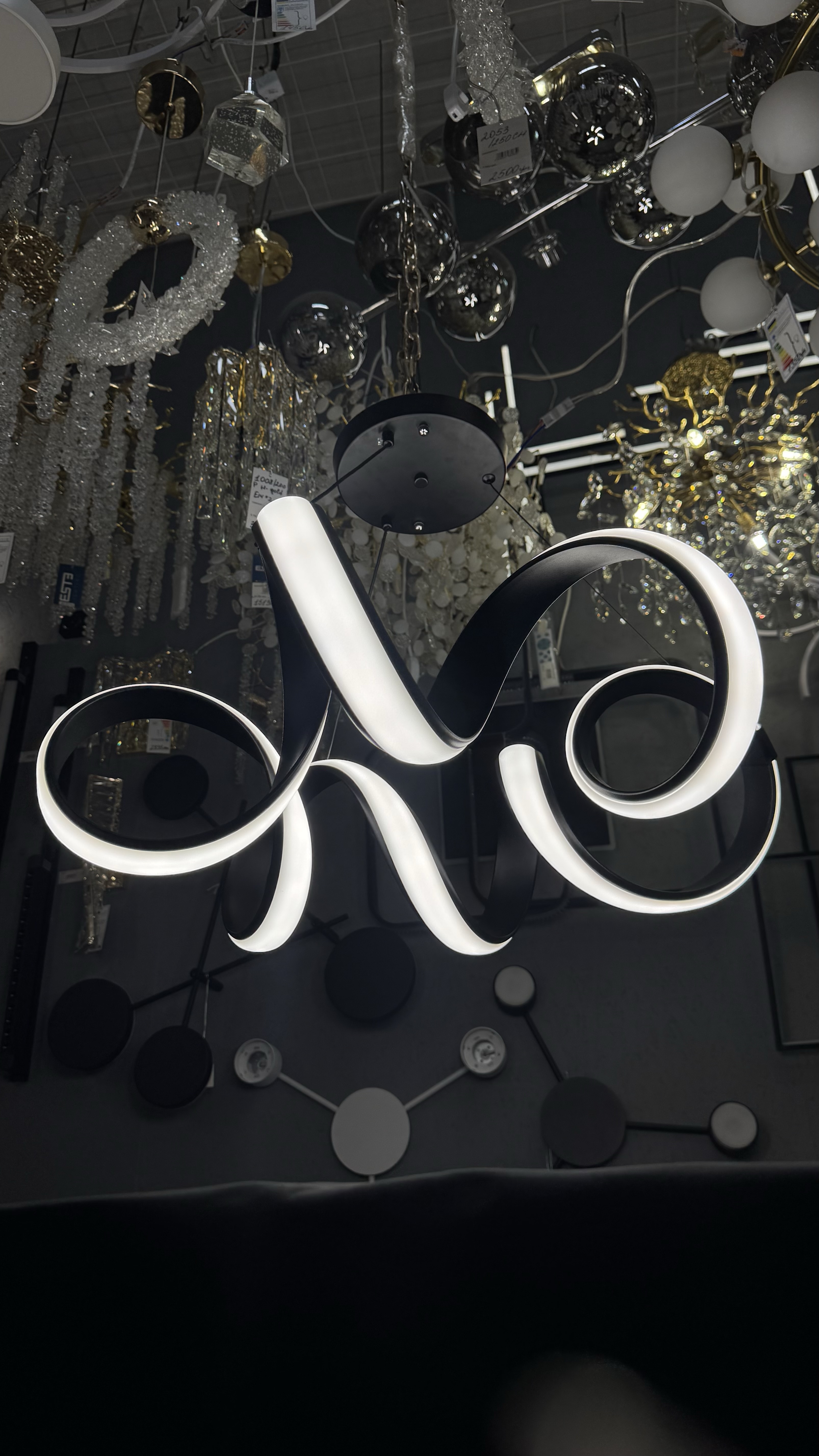 Світлодіодна підвісна люстра, чорна, 169W - Зображення 25