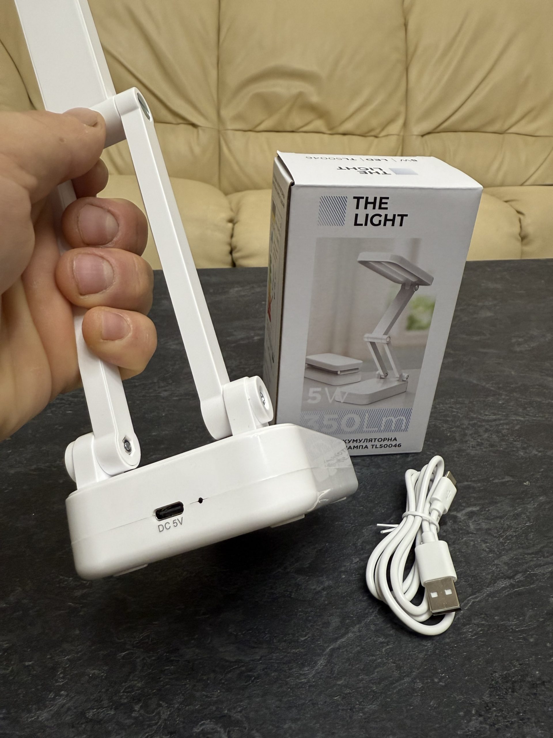 Портативна акумуляторна лампа світильник 5wat LED трансформер 1200mAh змінний акумулятор - Зображення 7