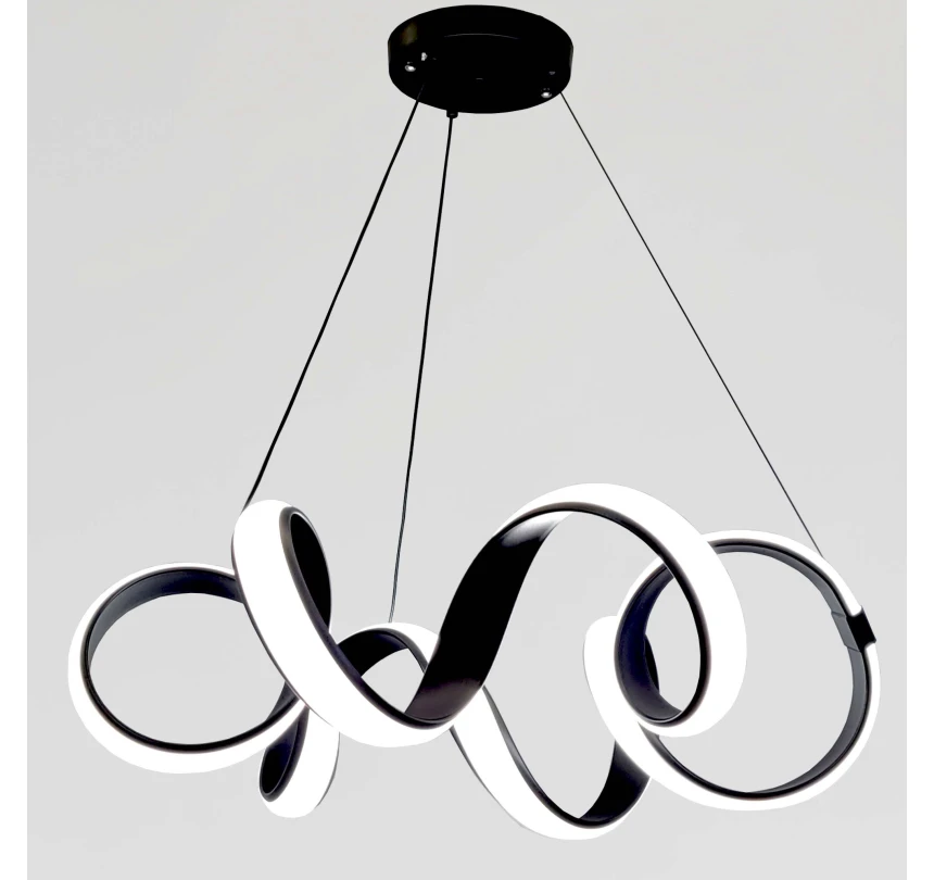 Світлодіодна підвісна люстра, чорна, 169W - Зображення 4