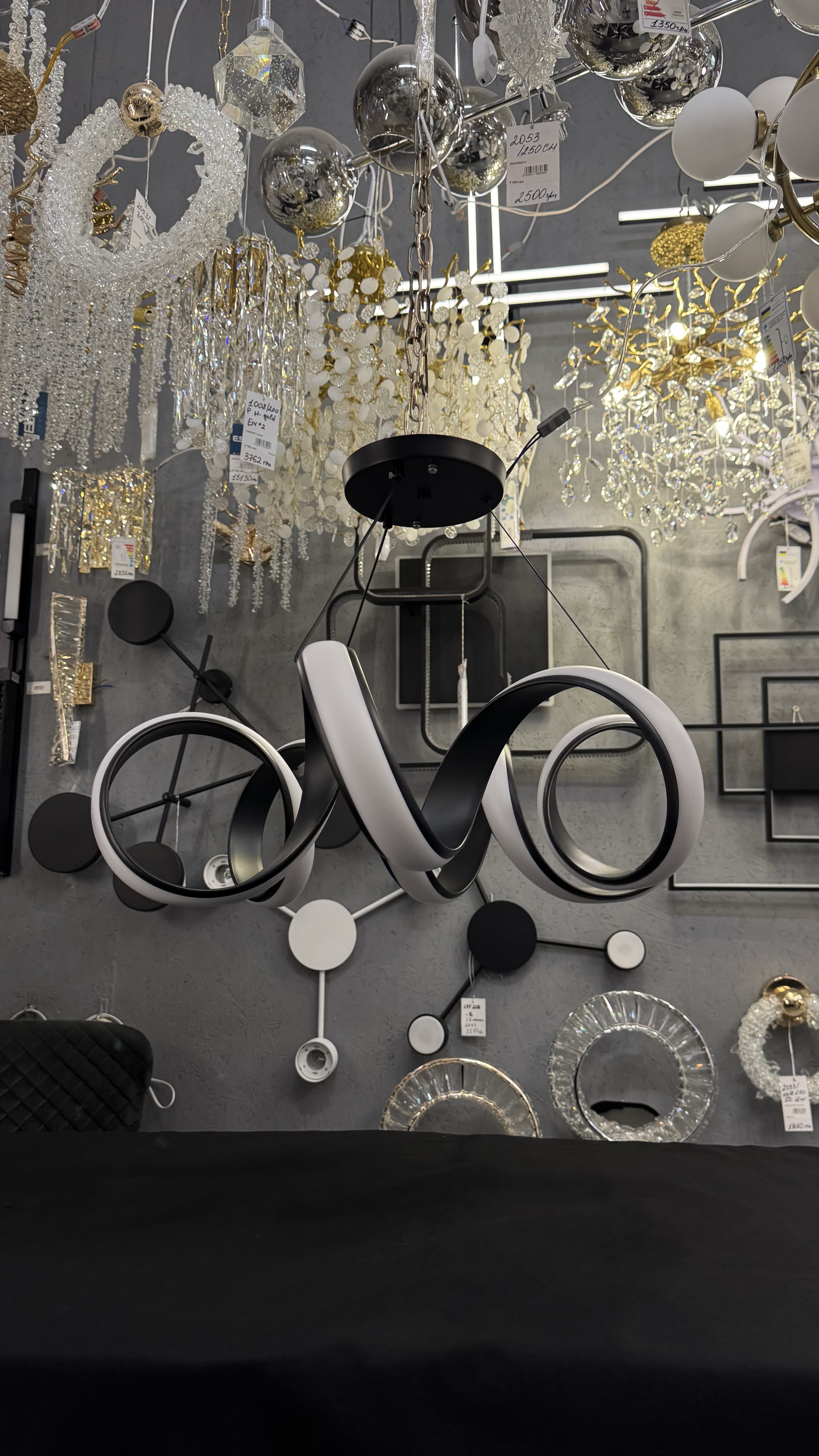 Світлодіодна підвісна люстра, чорна, 169W - Зображення 28