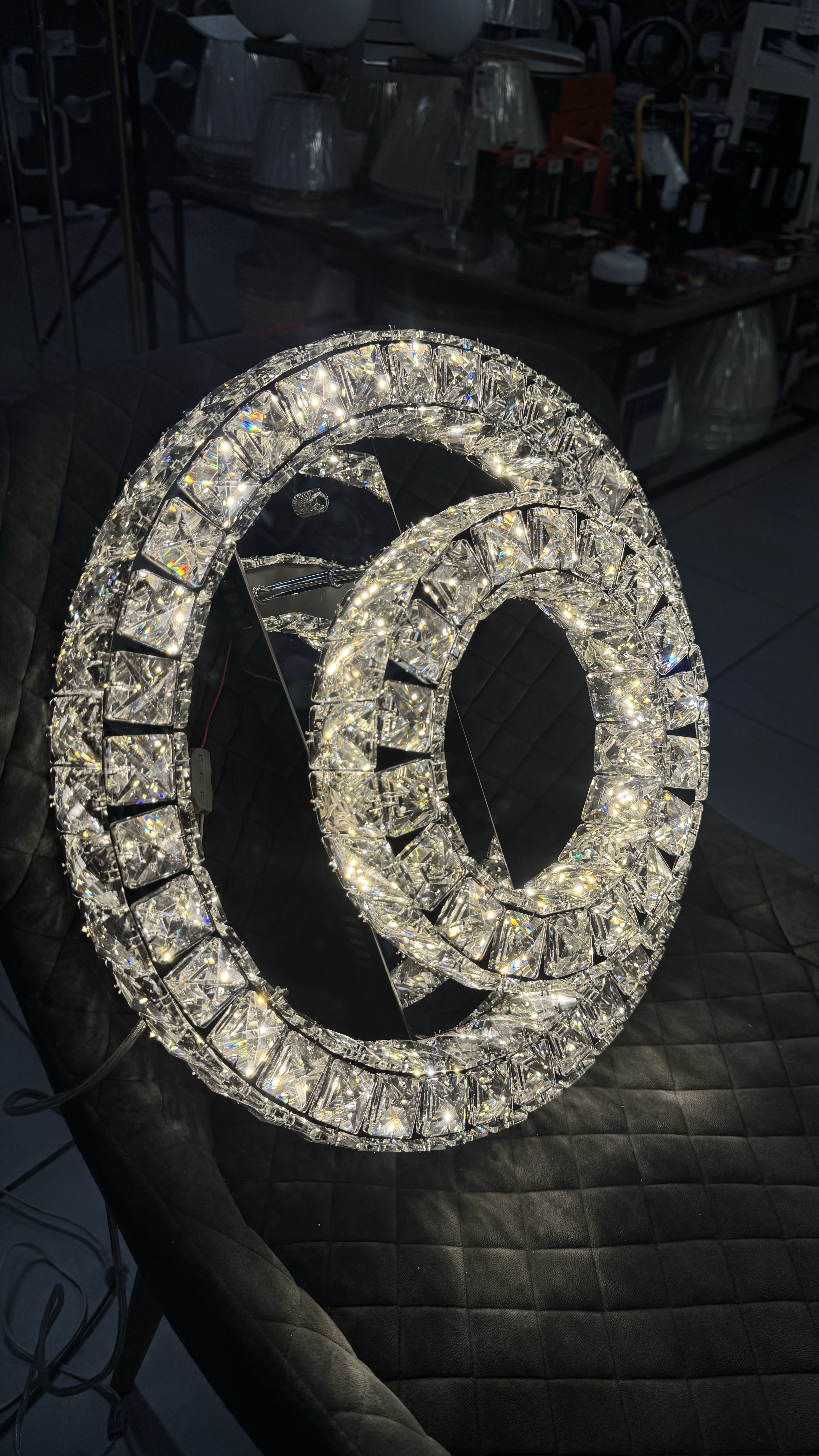 Стельова кришталева люстра з пультом, хром, 60W - Зображення 18