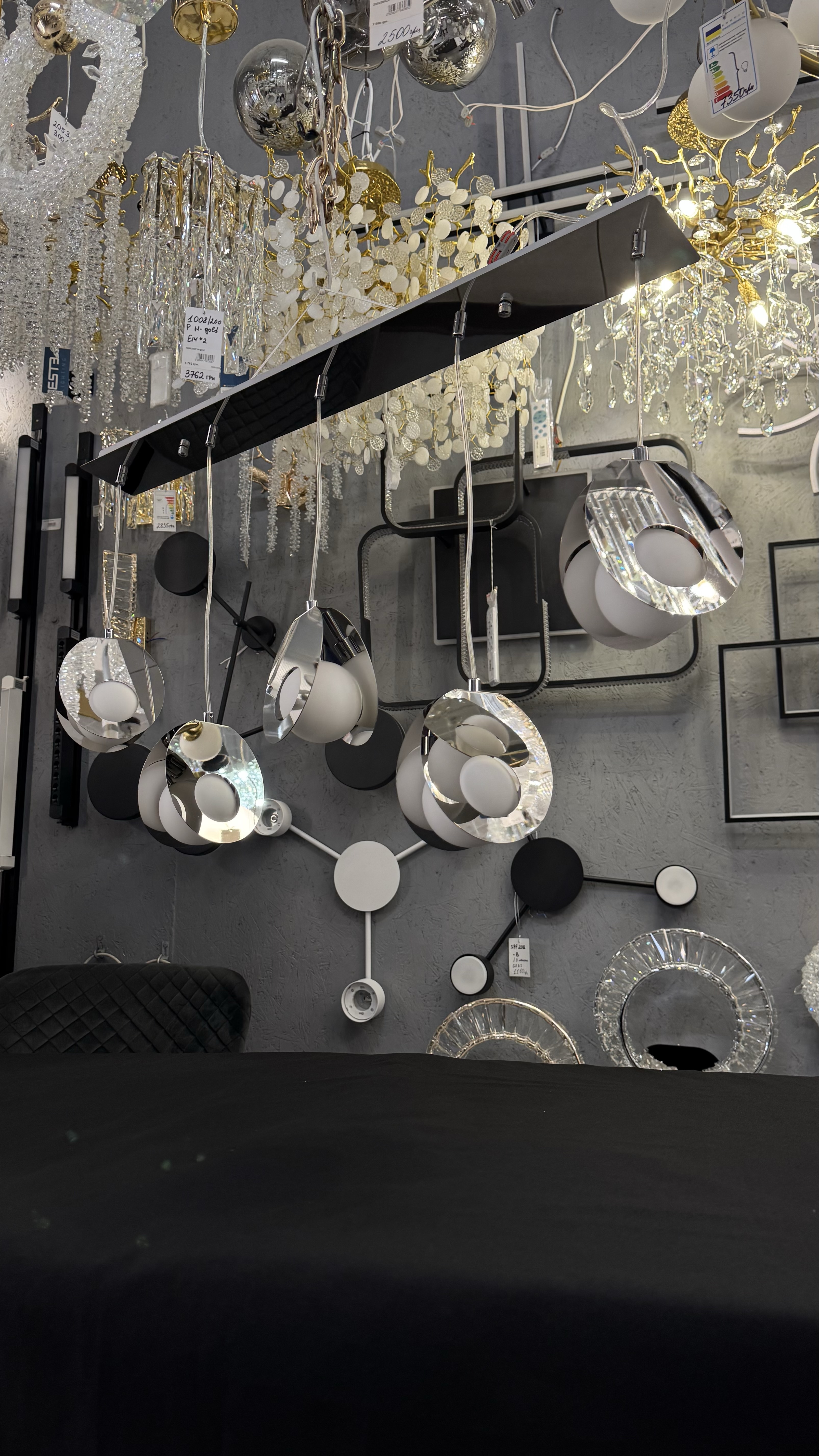 Підвісна видовжений світильник 5 ламп G9, хром, метал/скло ESTE - Зображення 9