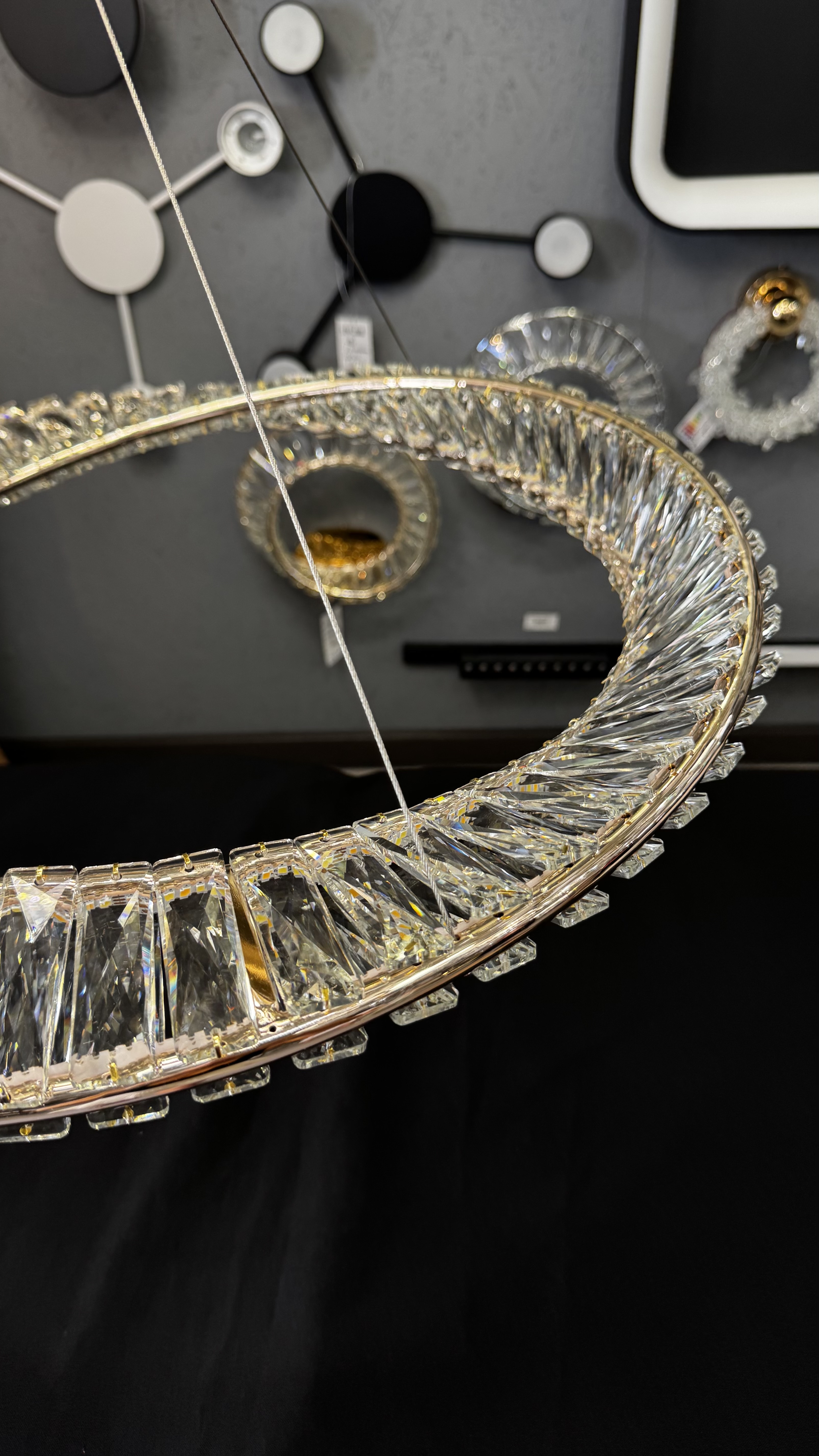 Вишукана світлодіодна кришталева люстра, 72 W золото - Зображення 7