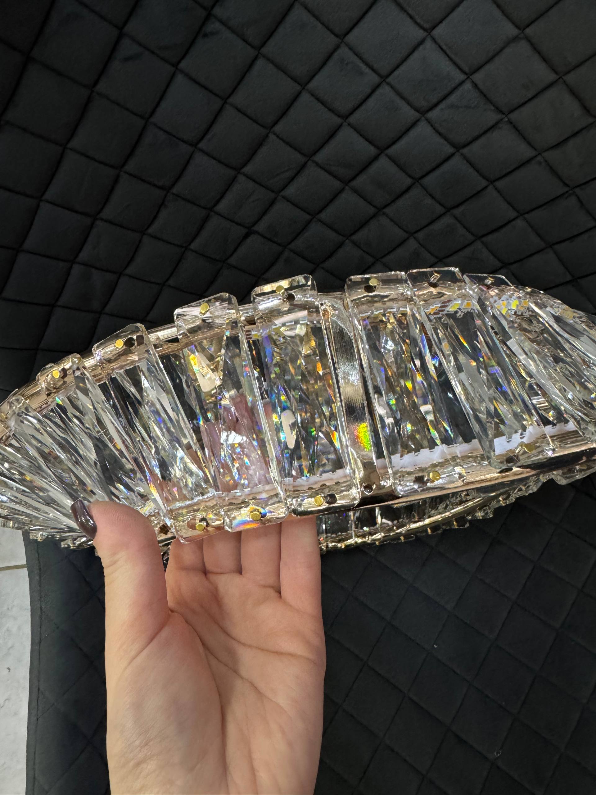 Стельова кришталева LED-люстра золото 46W - Зображення 12