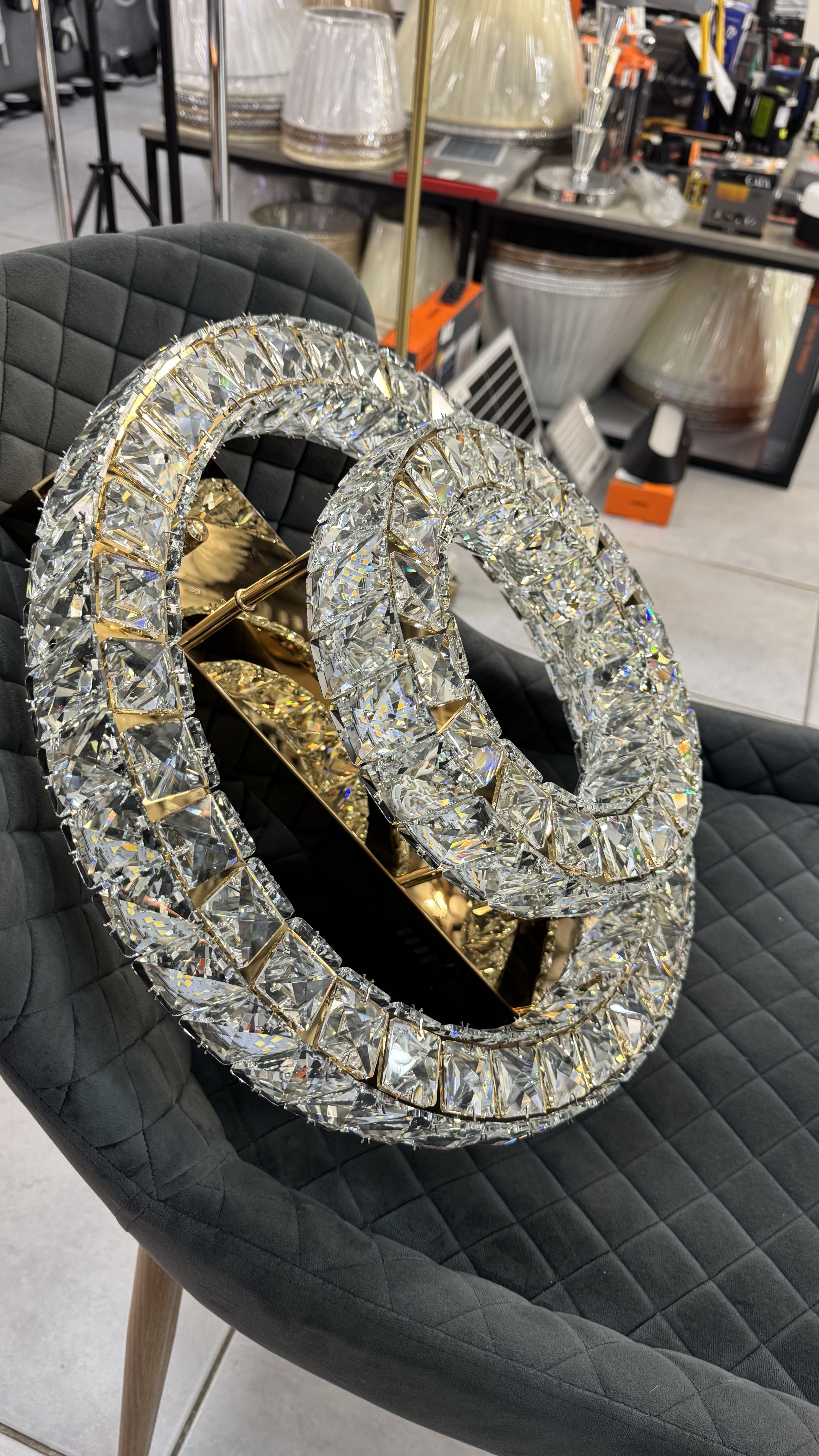 Стельова криштатева люстра в золоті 60W - Зображення 10