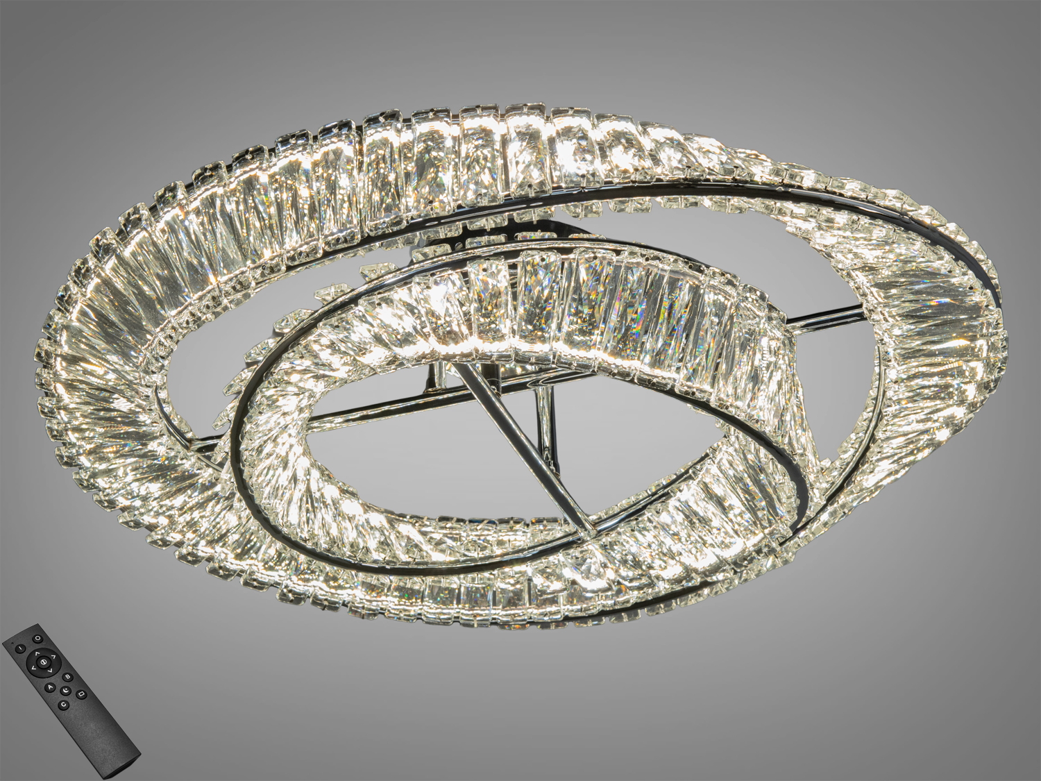 Кришталева LED-люстра на тросах хром 105W - Зображення 4