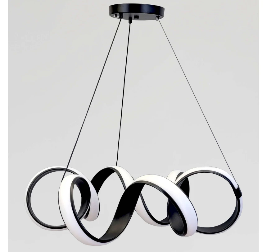 Світлодіодна підвісна люстра, чорна, 169W - Зображення 5