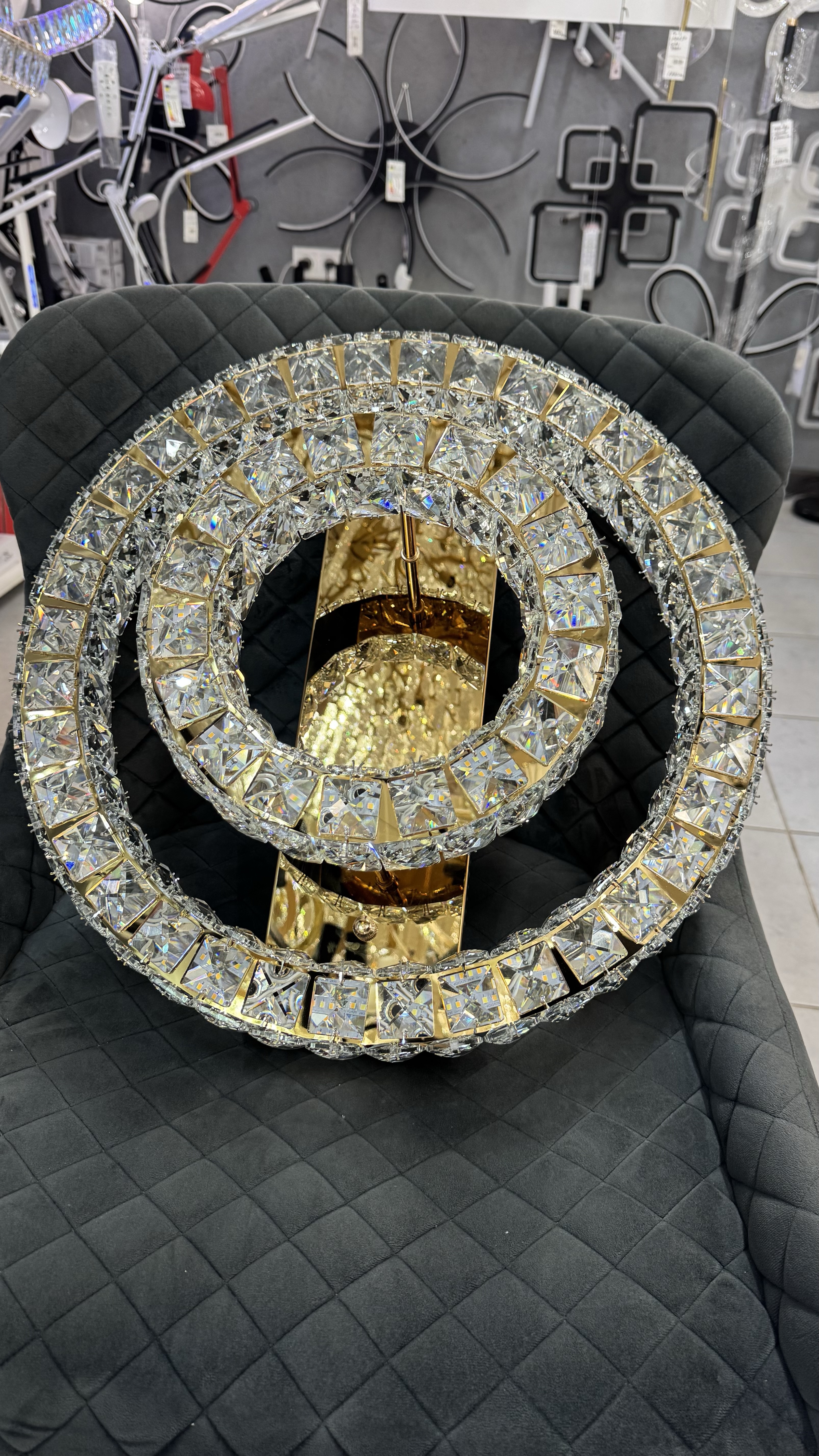 Стельова криштатева люстра в золоті 60W - Зображення 13