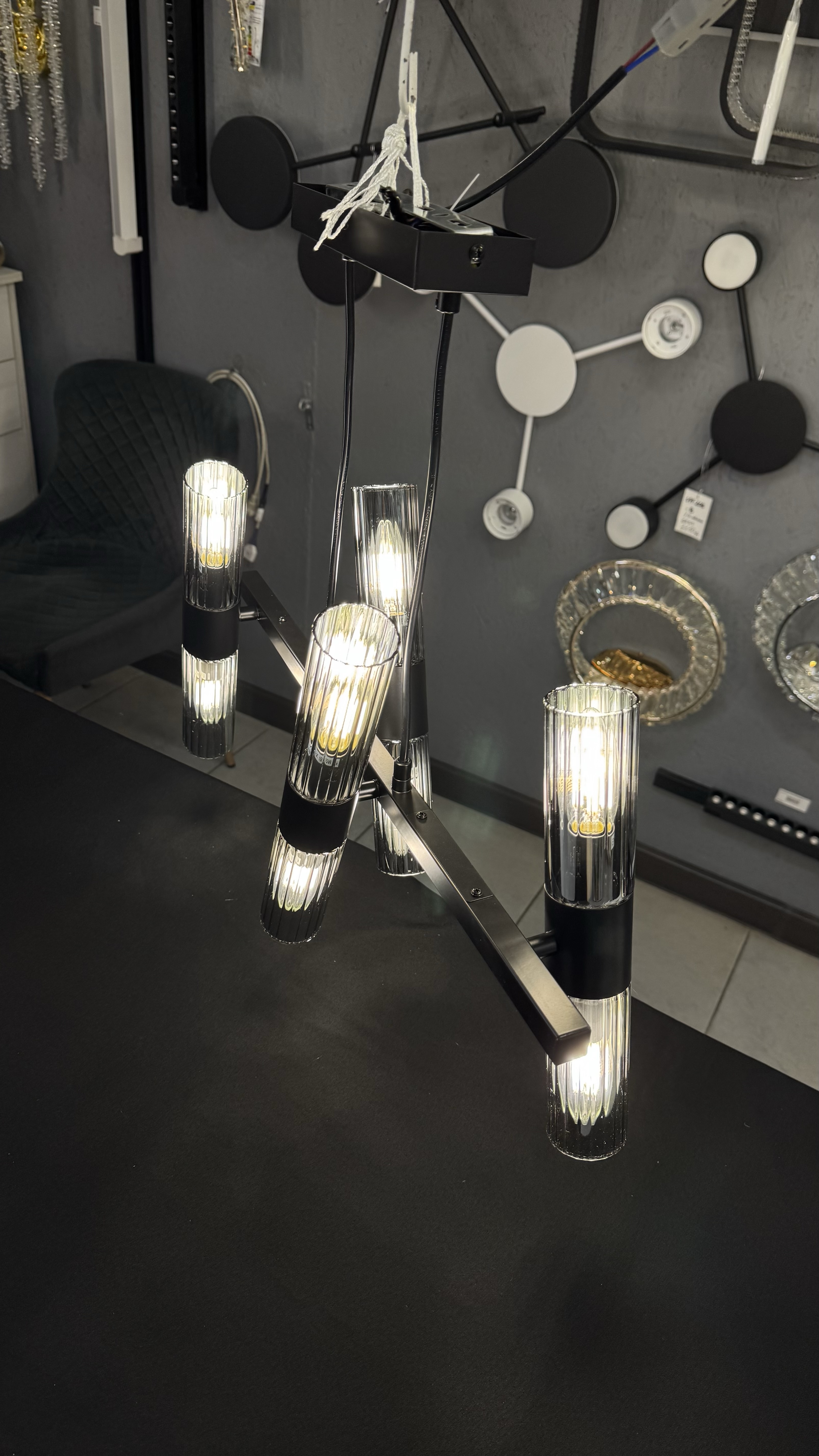 Ardero AURORA підвісна чорна люстра на 8 ламп E14 - Зображення 11