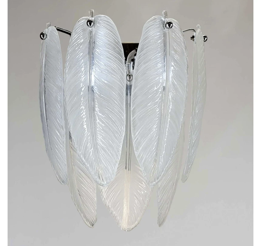 Настінне бра під лампочку E14, Хром з прозорим склом