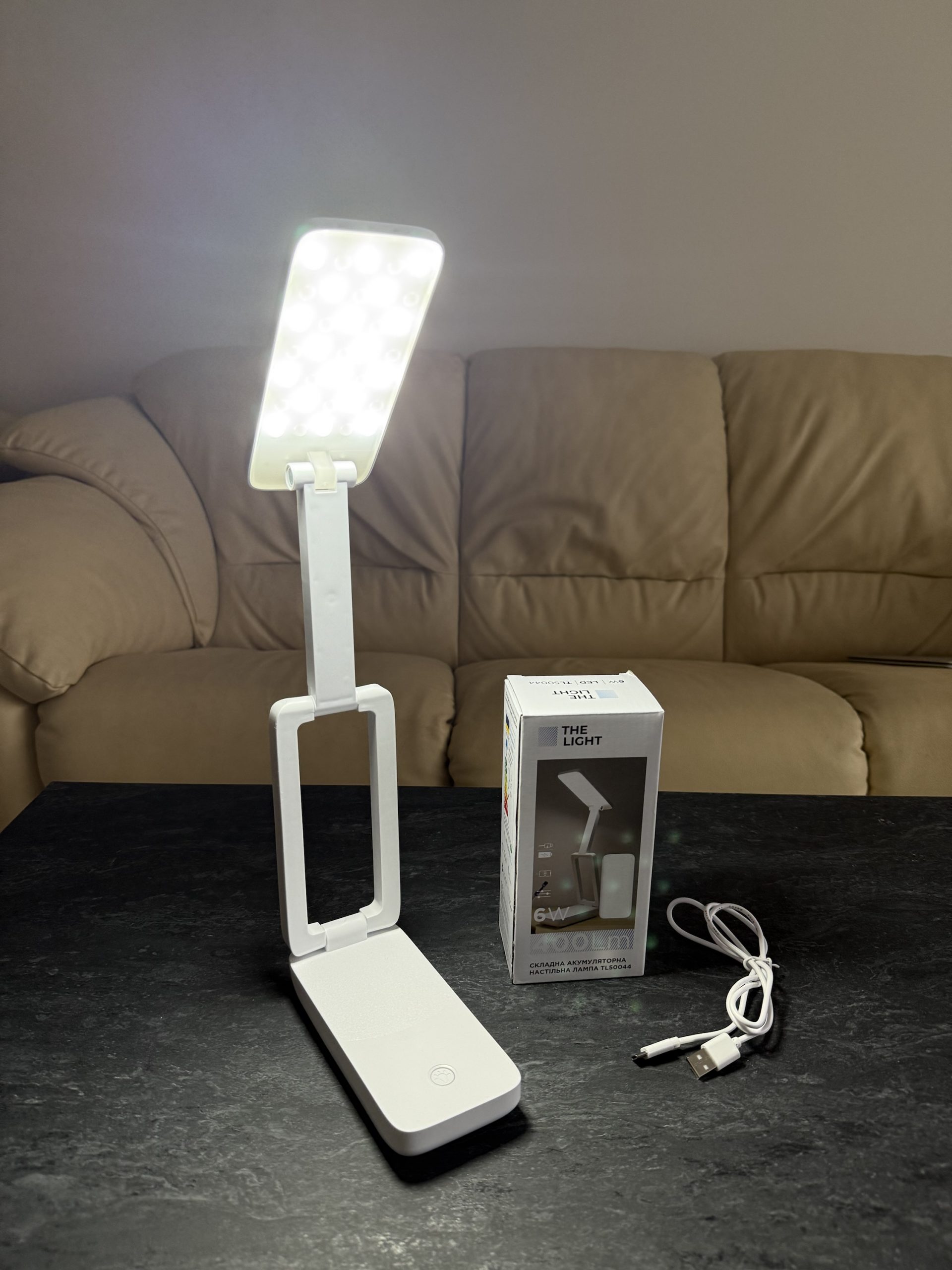 Акумуляторний портативний світильник лампа 6wat LED з Power Bank функцією - Зображення 2