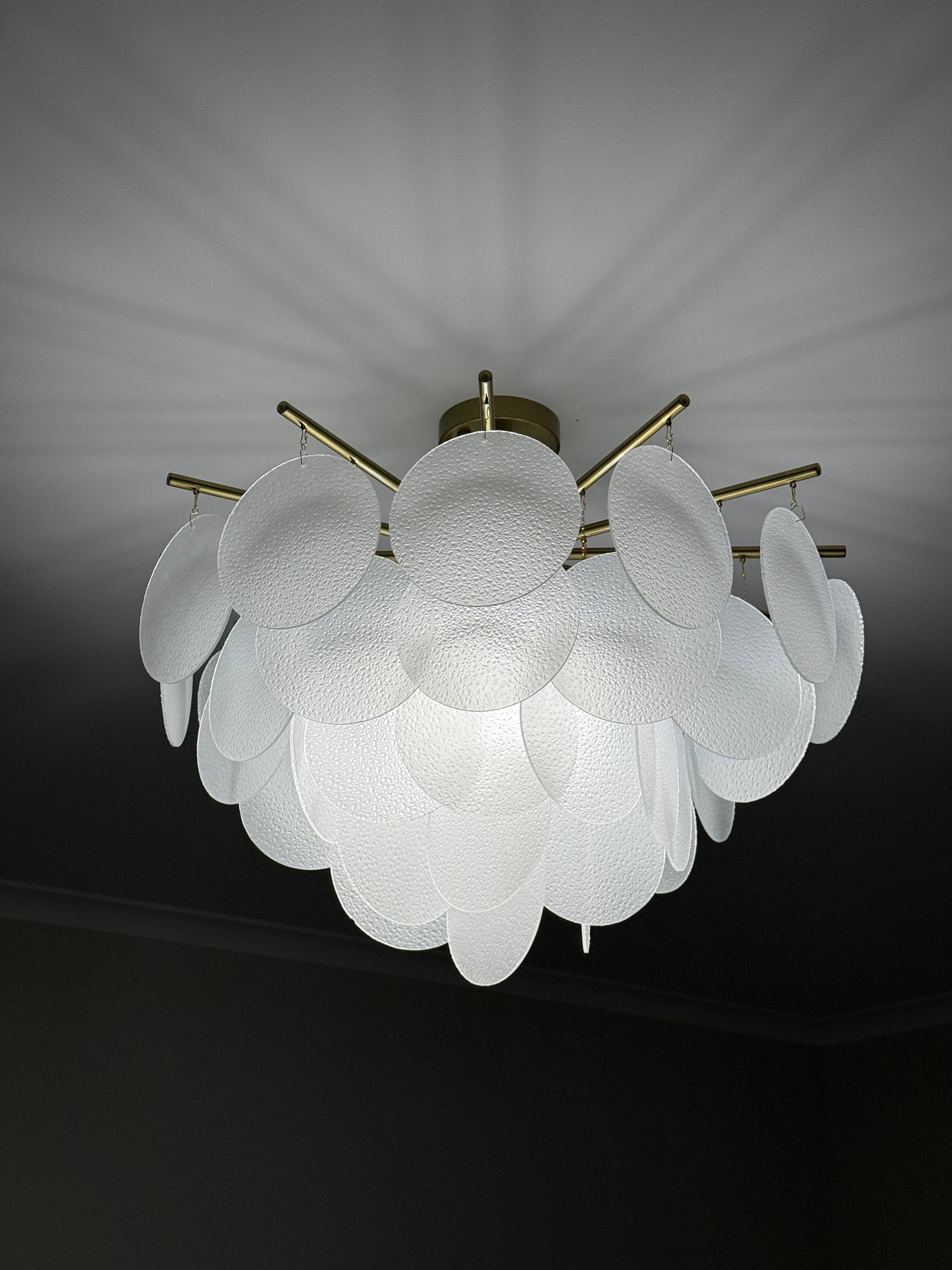 Дизайнерська люстра із круглими скляними елементами 65см діаметр - Зображення 9