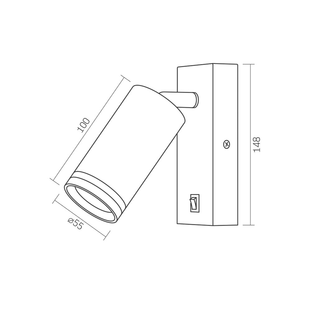 Світильник VIDEX під лампу GU10 SPF05E настінний з кнопкою білий - Зображення 4