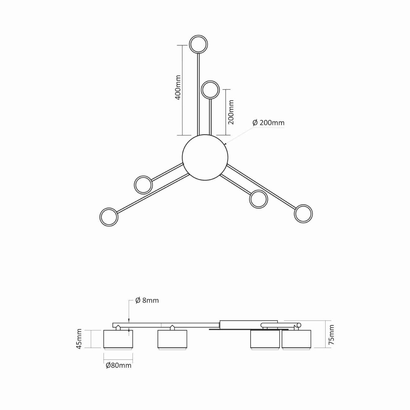 Потужний накладний світильник з 6 лампами GX53 - Зображення 4