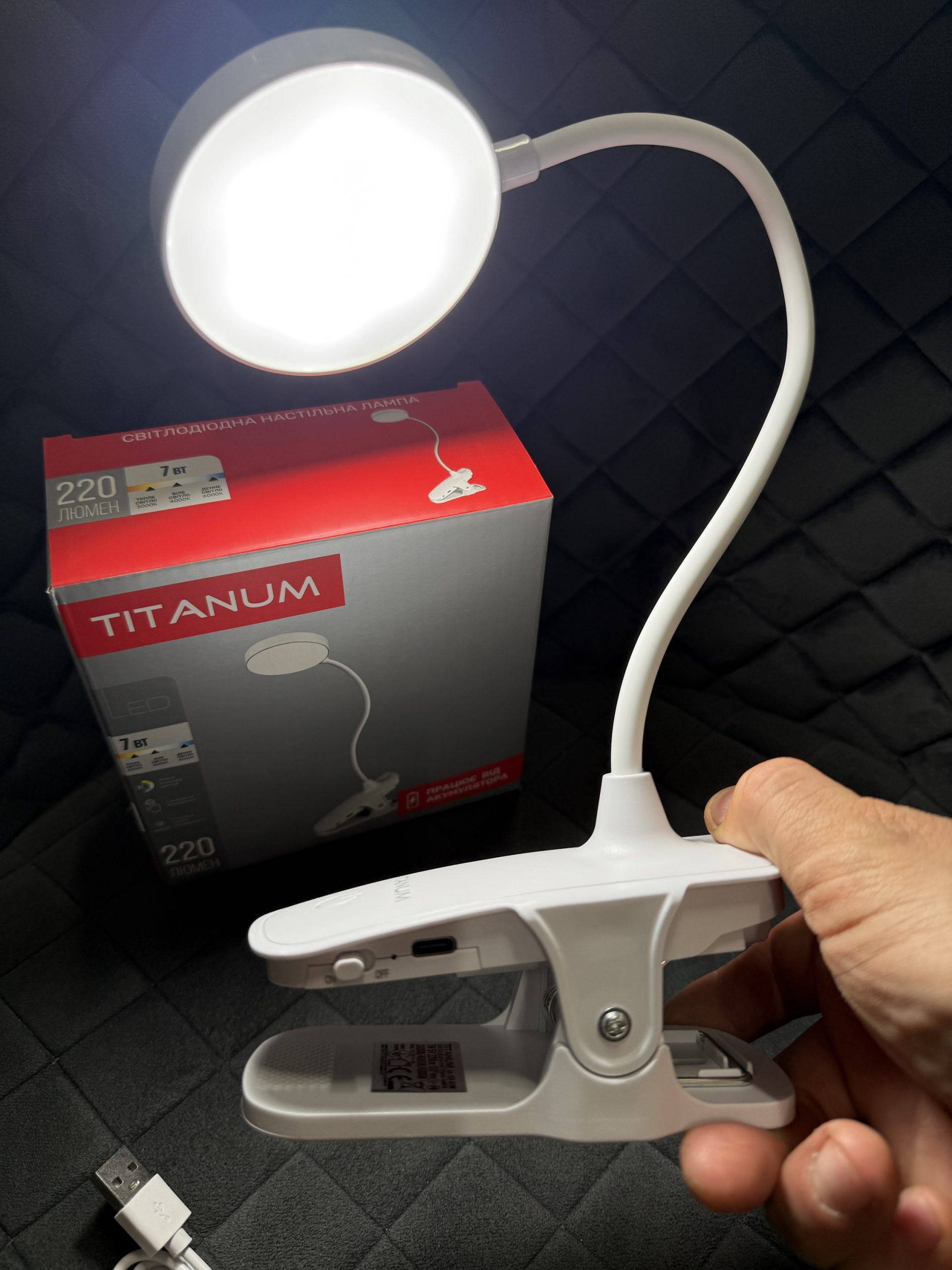 LED лампа настiльна з акумулятором TITANUM TLTF-013W 7W 3000-6000K - Зображення 2