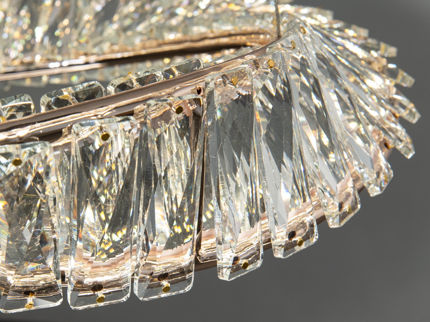 Інноваційна кришталева світлодіодна люстра на тросах, 110W, золото - Зображення 2