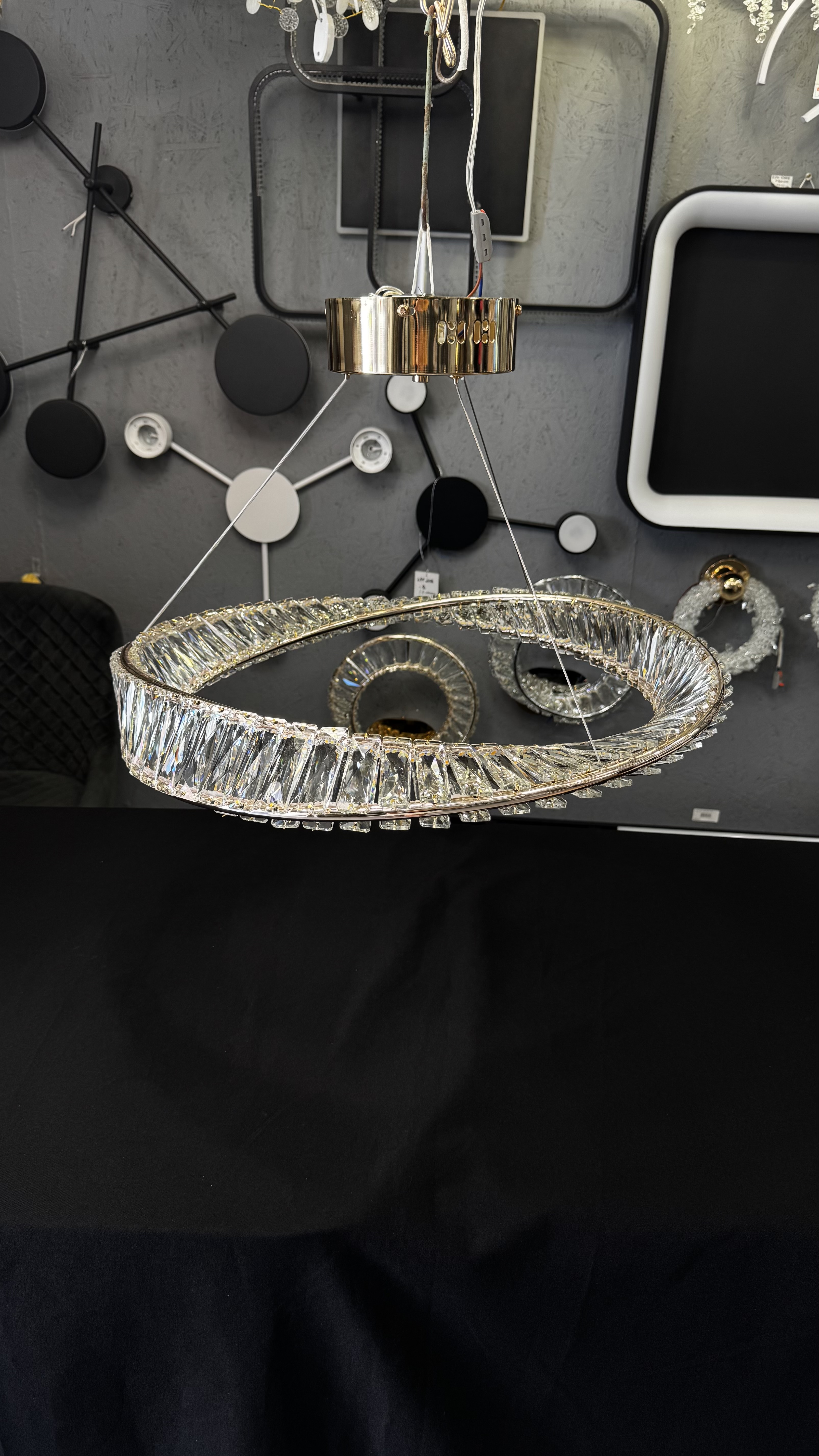 Вишукана світлодіодна кришталева люстра, 72 W золото - Зображення 8