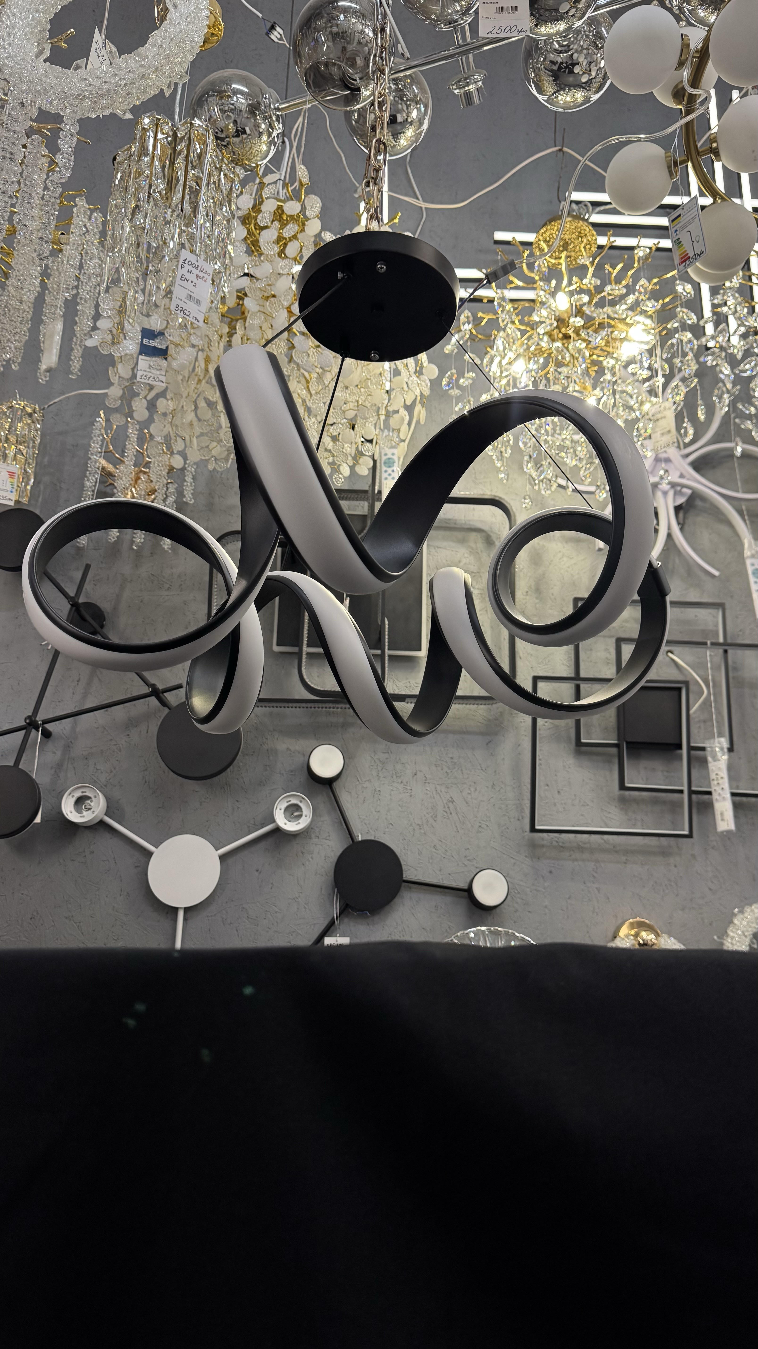 Світлодіодна підвісна люстра, чорна, 169W - Зображення 20