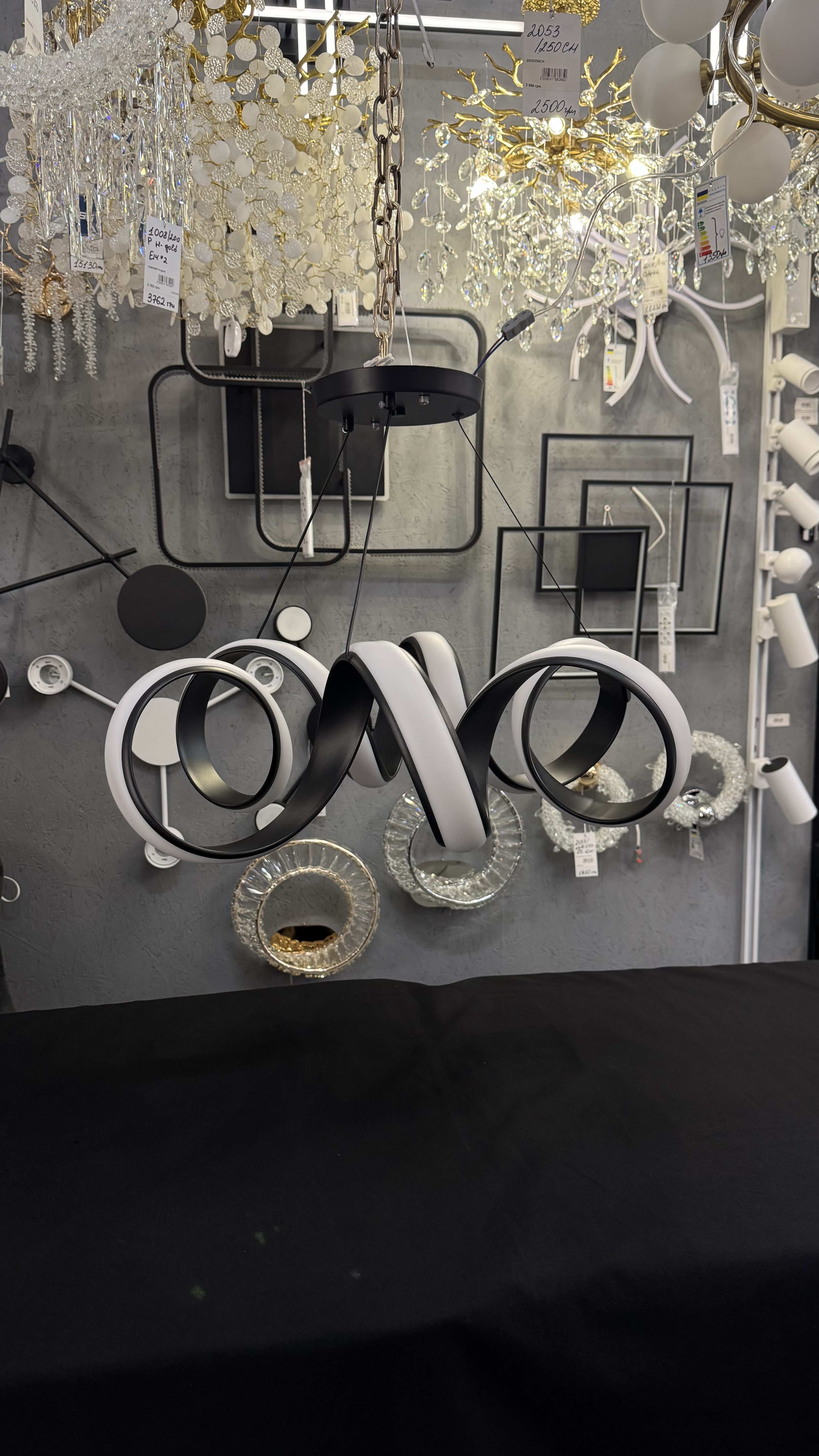 Світлодіодна підвісна люстра, чорна, 169W - Зображення 31