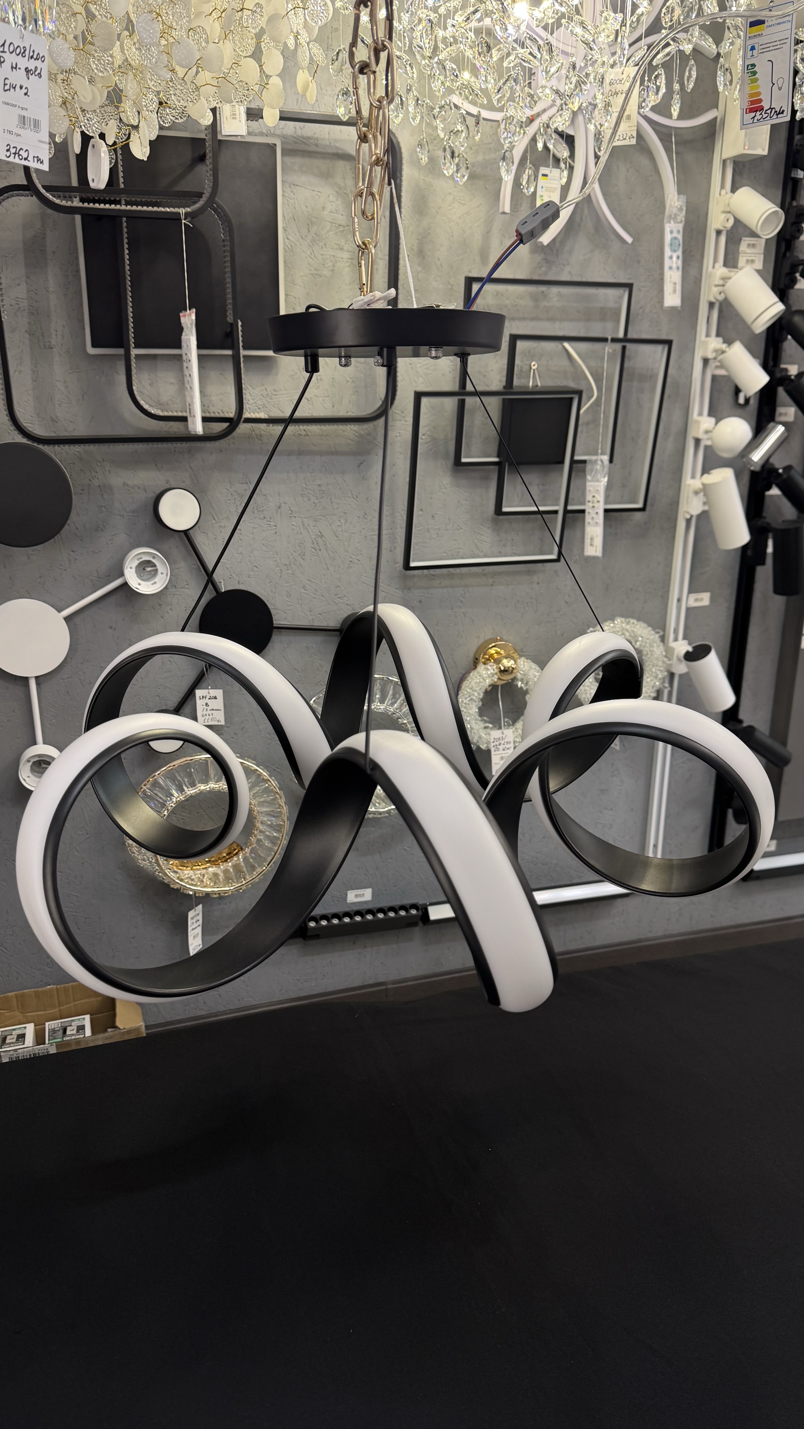 Світлодіодна підвісна люстра, чорна, 169W - Зображення 34