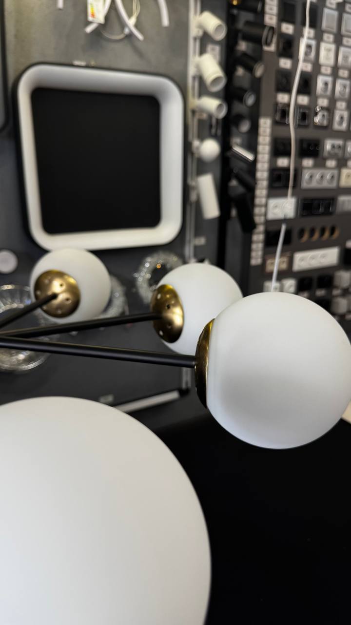 Підвісна люстра чорний + мідь, 8 ламп - Зображення 8