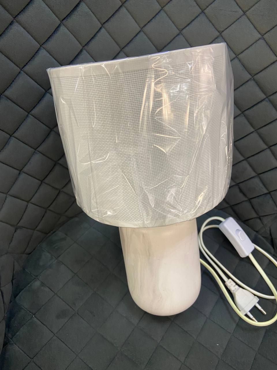 Настільна лампа "Гриб" з текстильним абажуром - Зображення 4